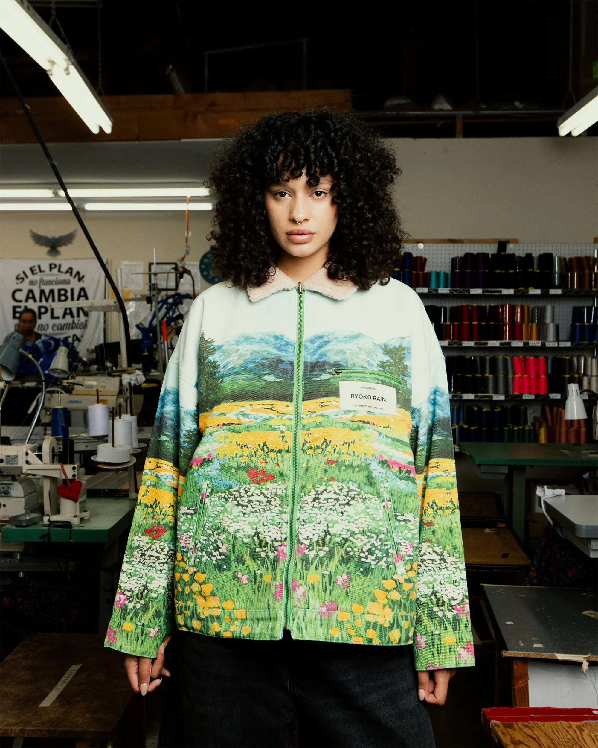 REVERSIBLE VALLEY OF FLOWERS WORK JACKET - Image 3