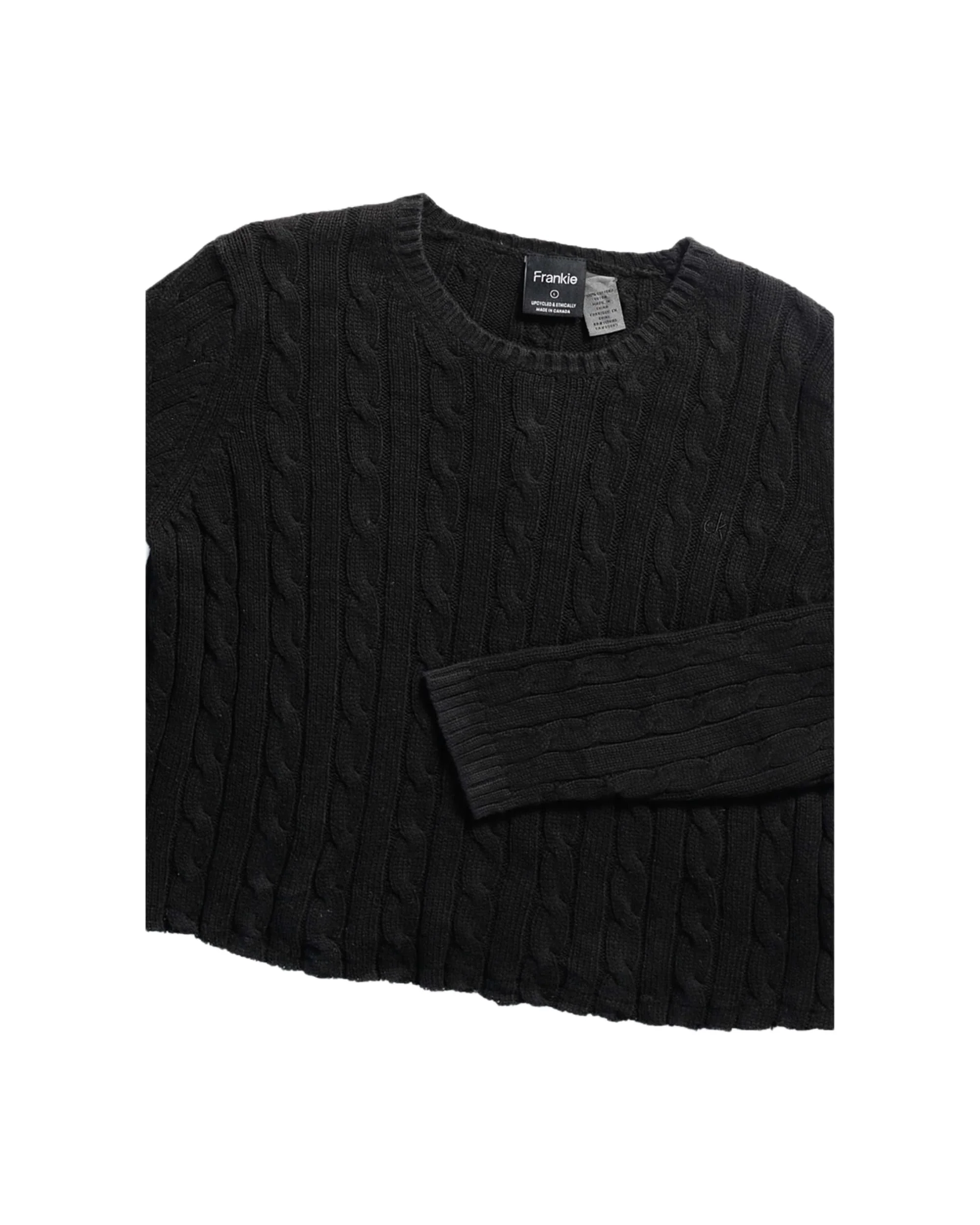 Rework Crop Knit Sweater - L - Image 4