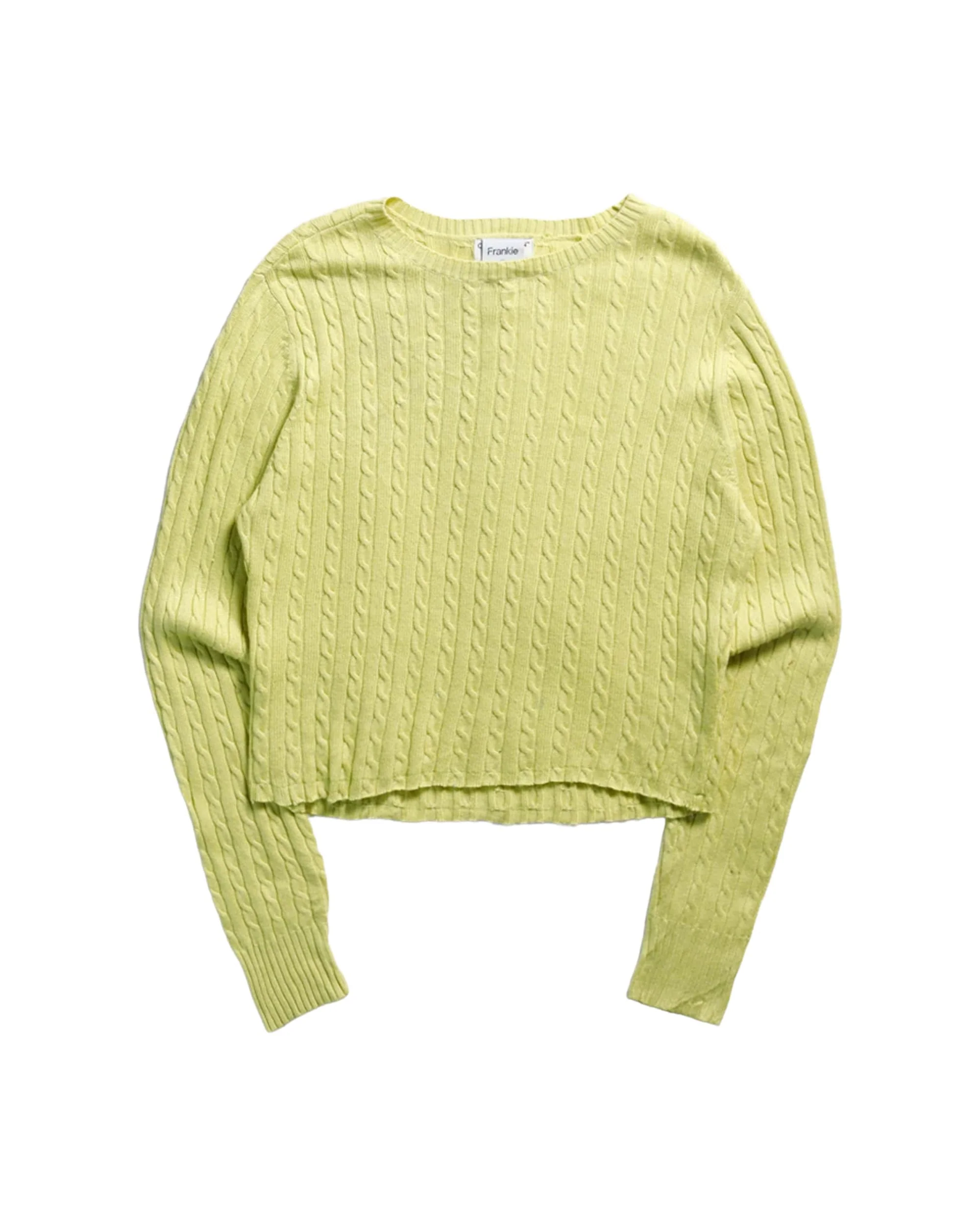 Rework Crop Knit Sweater - L