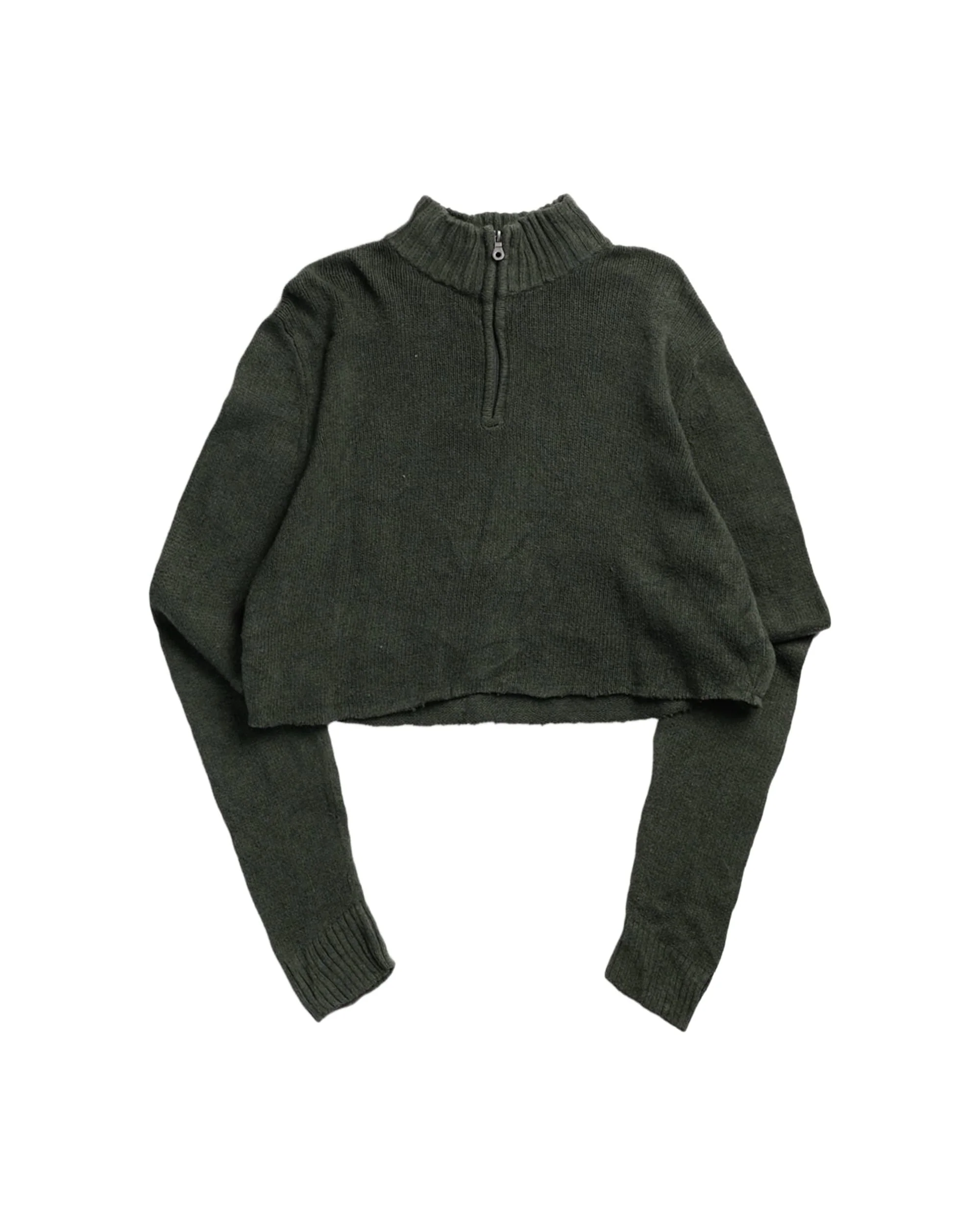 Rework Crop Knit Sweater - L