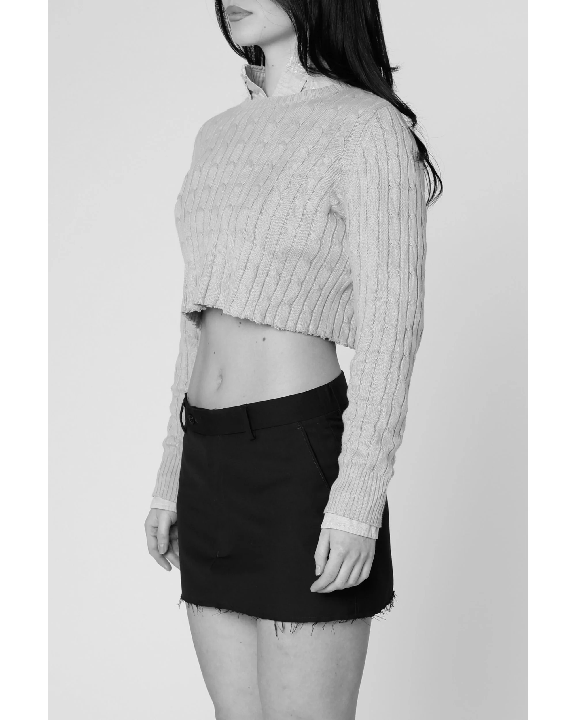 Rework Crop Knit Sweater - L - Image 2