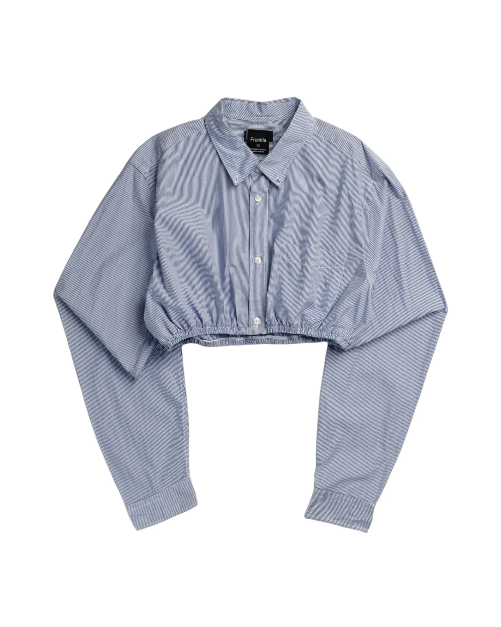 Rework Oxford Cinch Crop Shirt - L