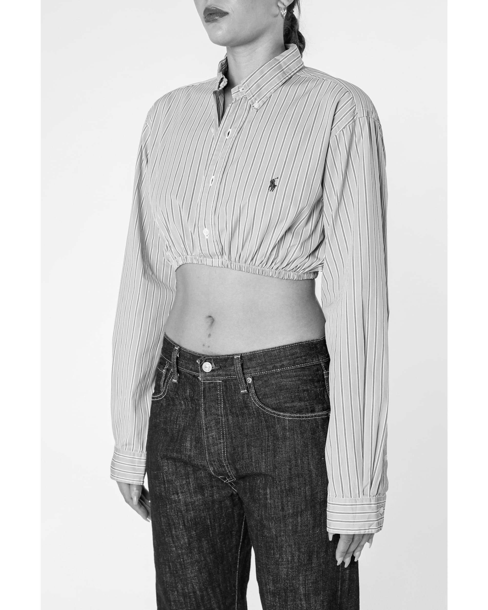 Rework Oxford Cinch Crop Shirt - XXL - Image 2