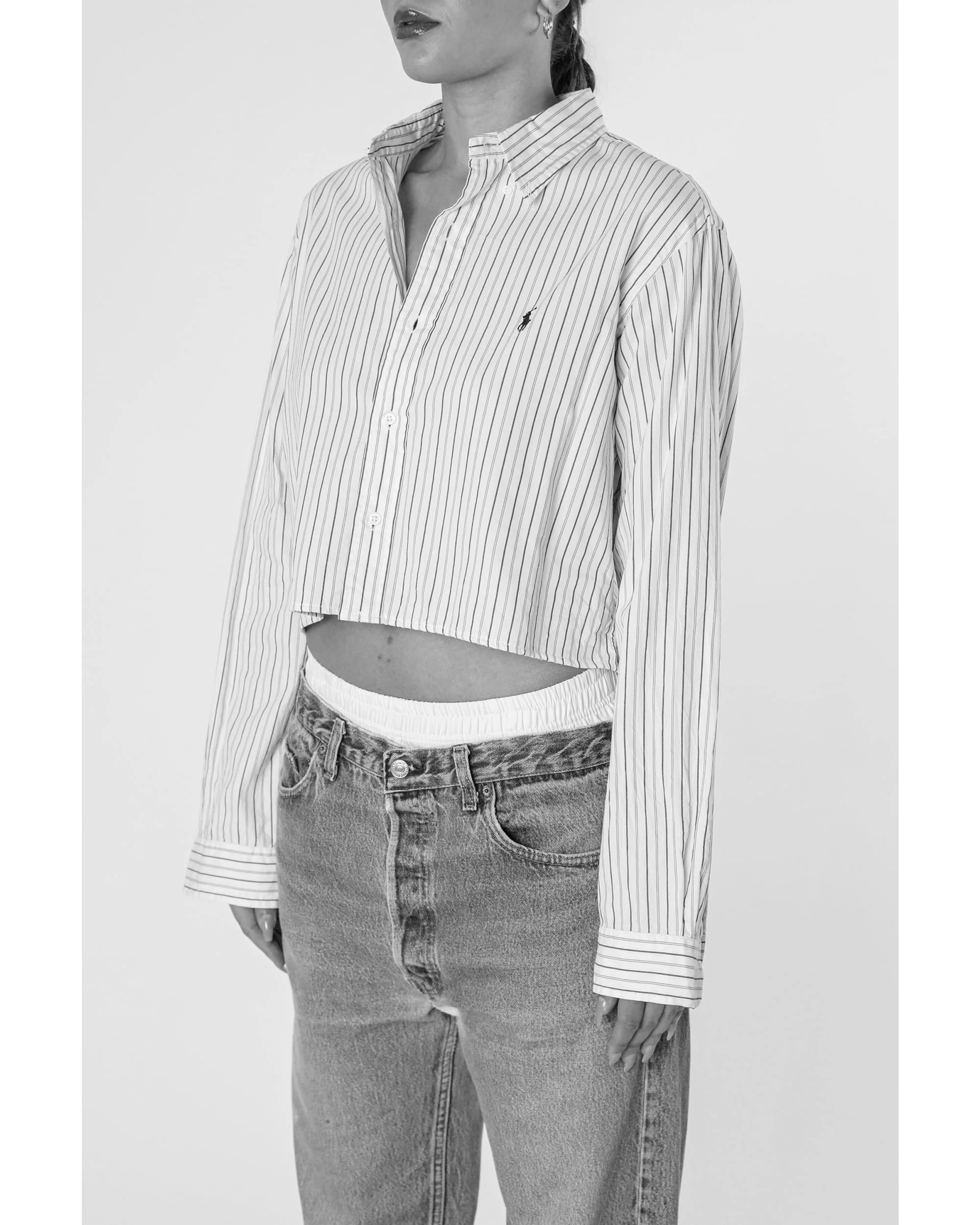 Rework Oxford Crop Shirt - XS - Image 2