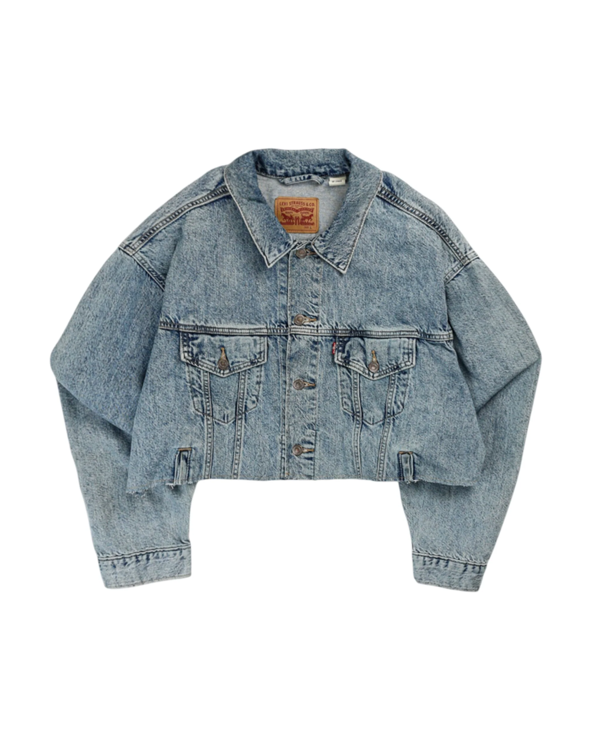 Rework Vintage Levi's Crop Denim Jacket - L