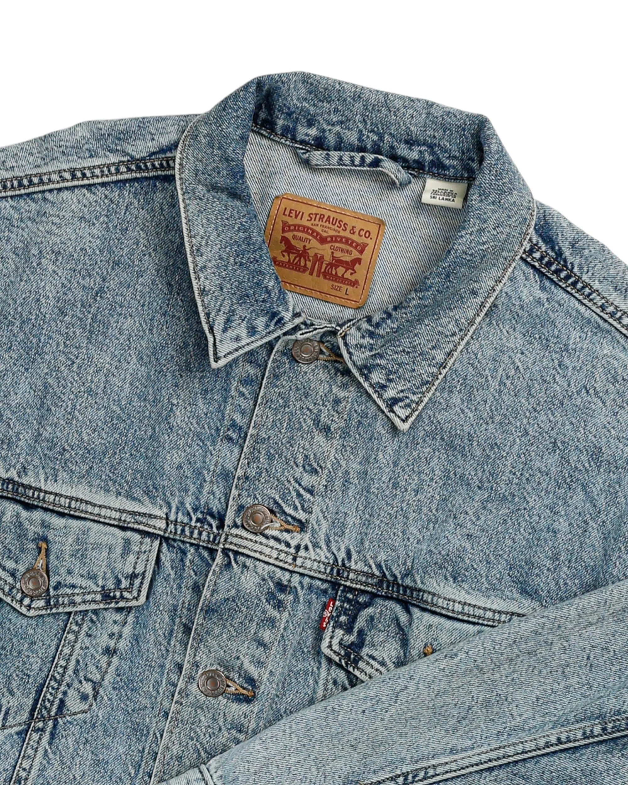 Rework Vintage Levi's Crop Denim Jacket - L - Image 3