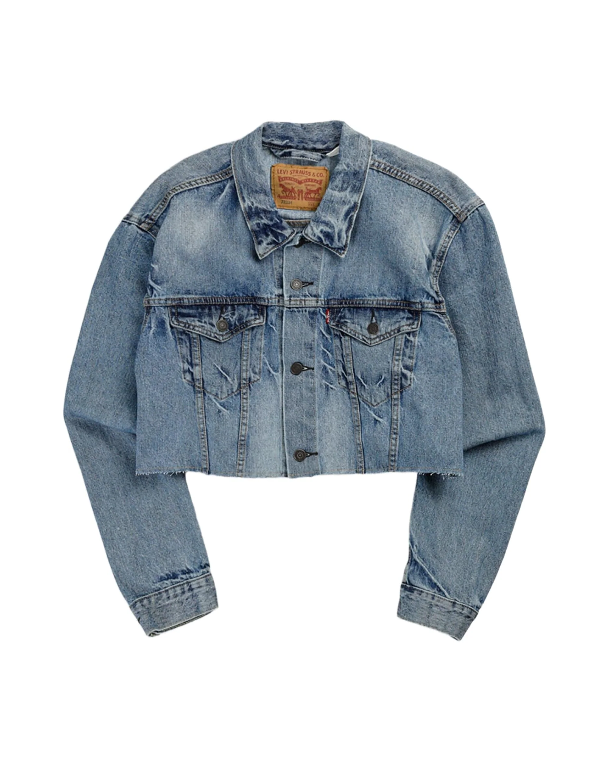 Rework Vintage Levi's Crop Denim Jacket - XL
