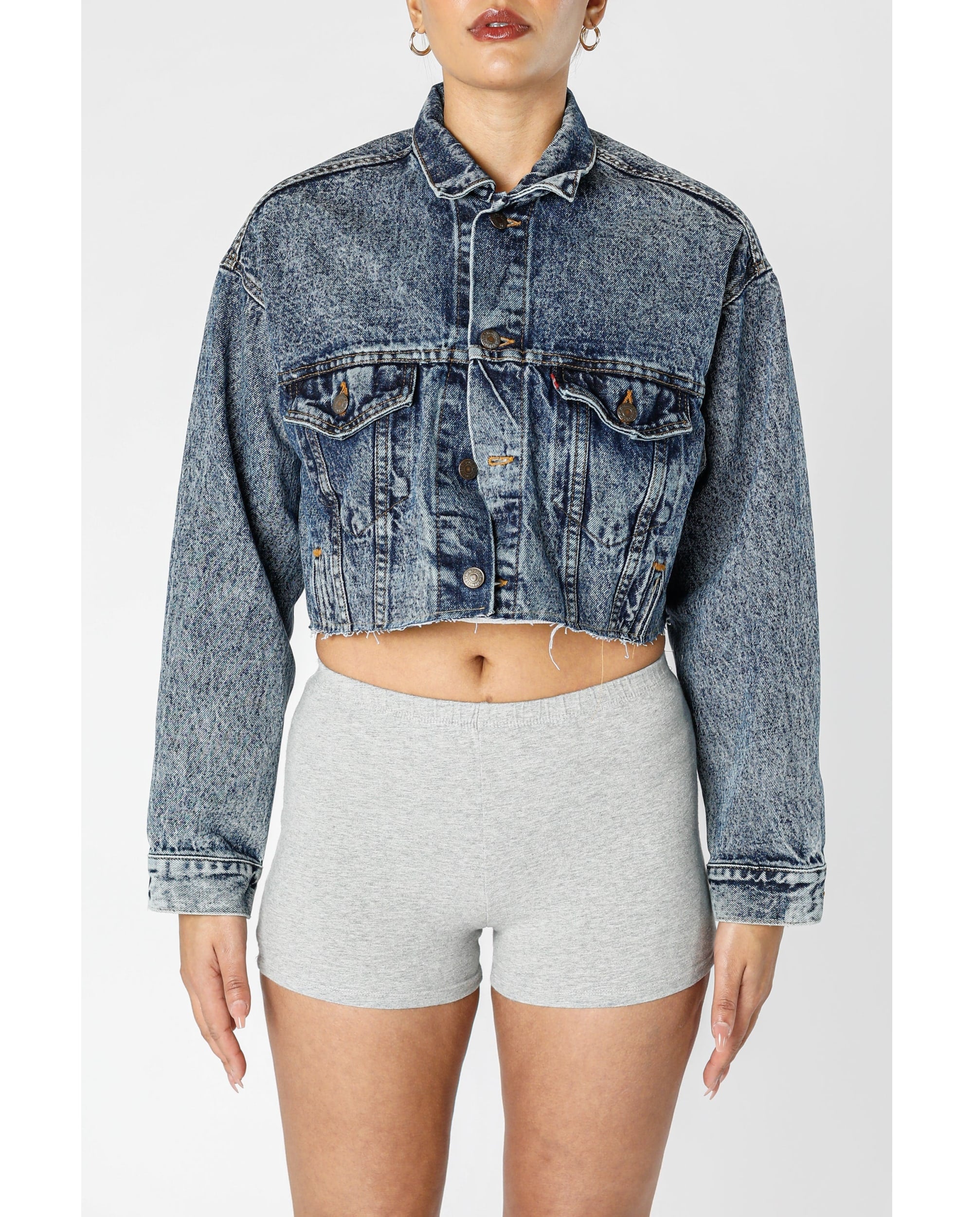 Rework Vintage Levi's USA Crop Denim Jacket - M