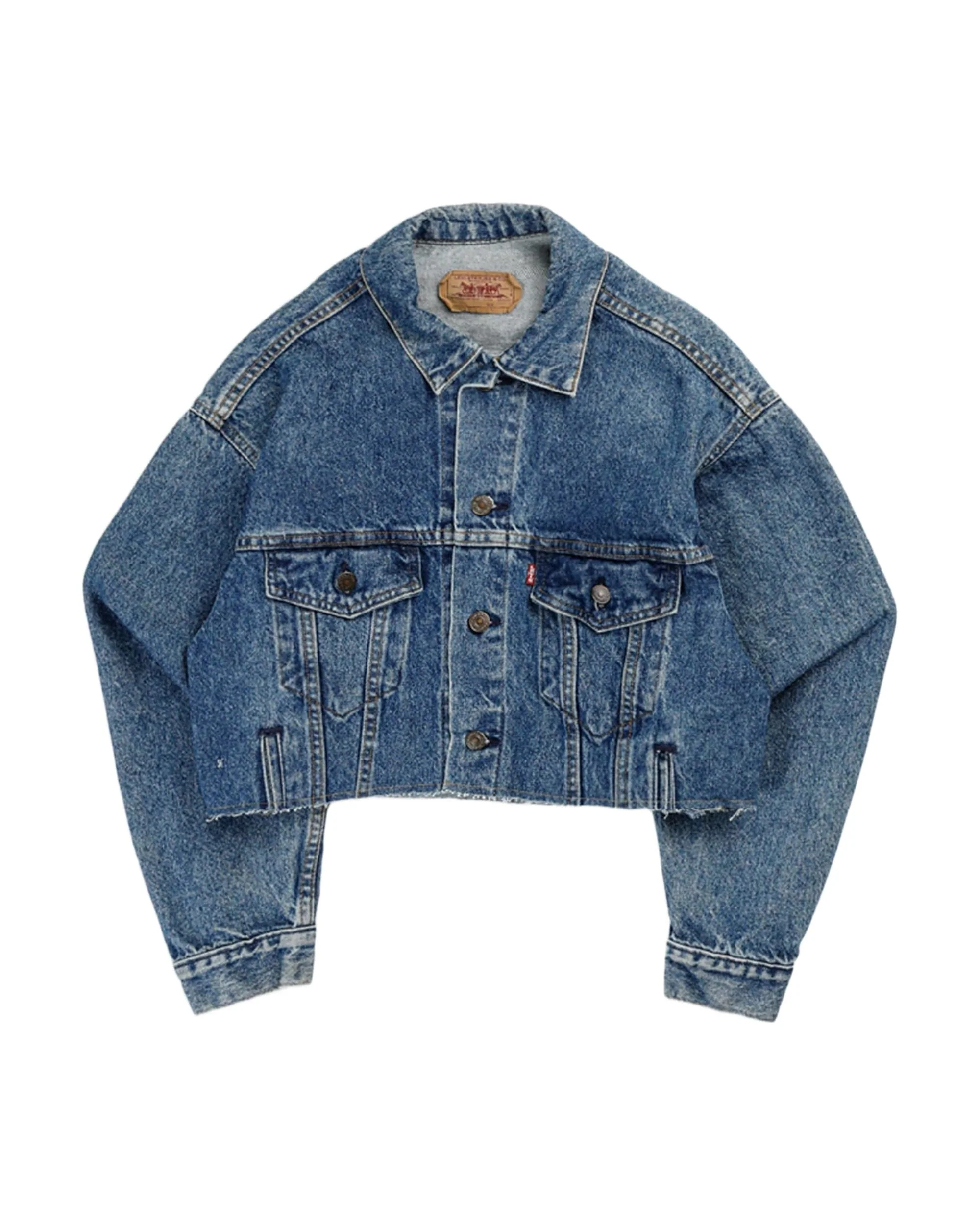Rework Vintage Levi's USA Crop Denim Jacket - S