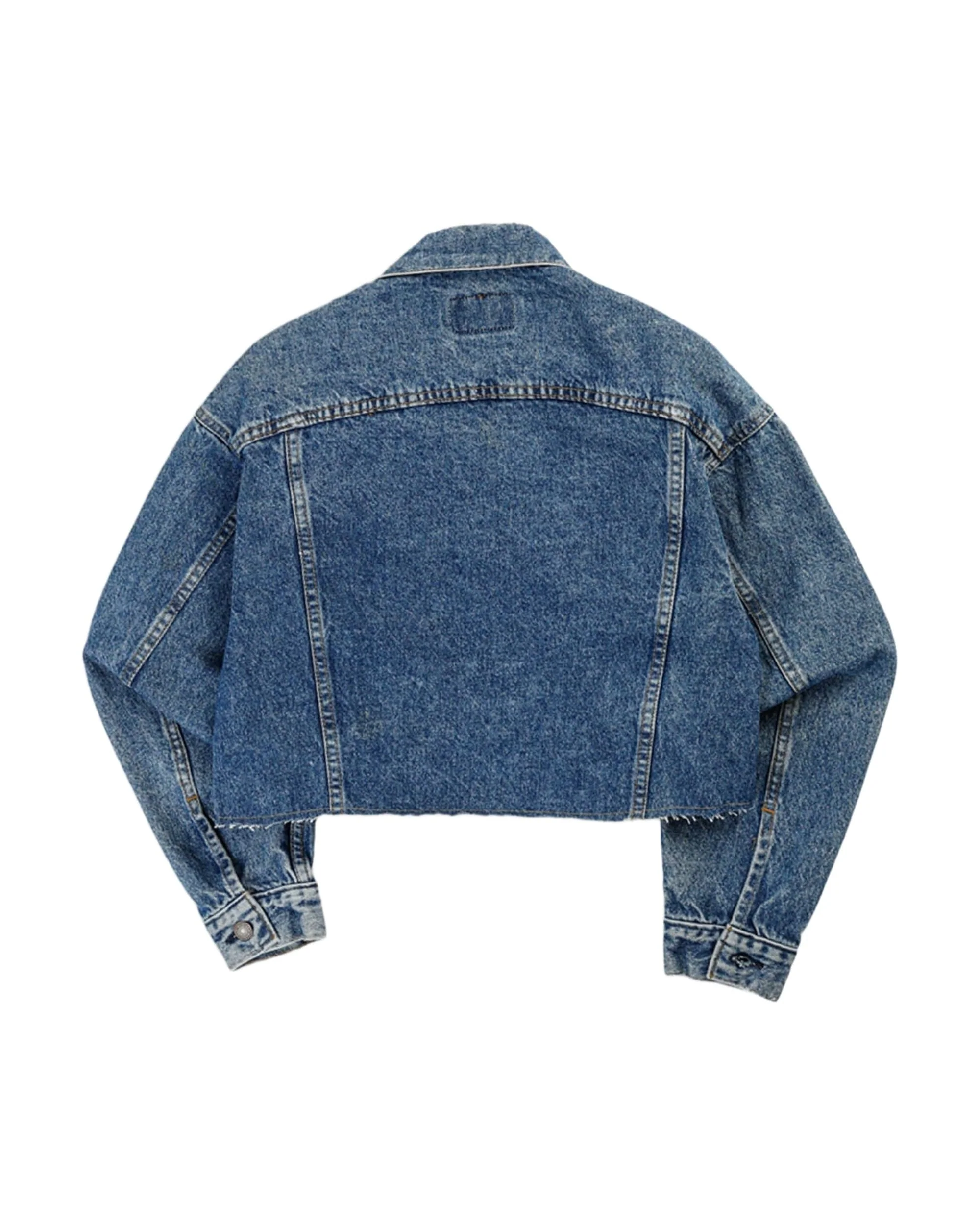 Rework Vintage Levi's USA Crop Denim Jacket - S - Image 2