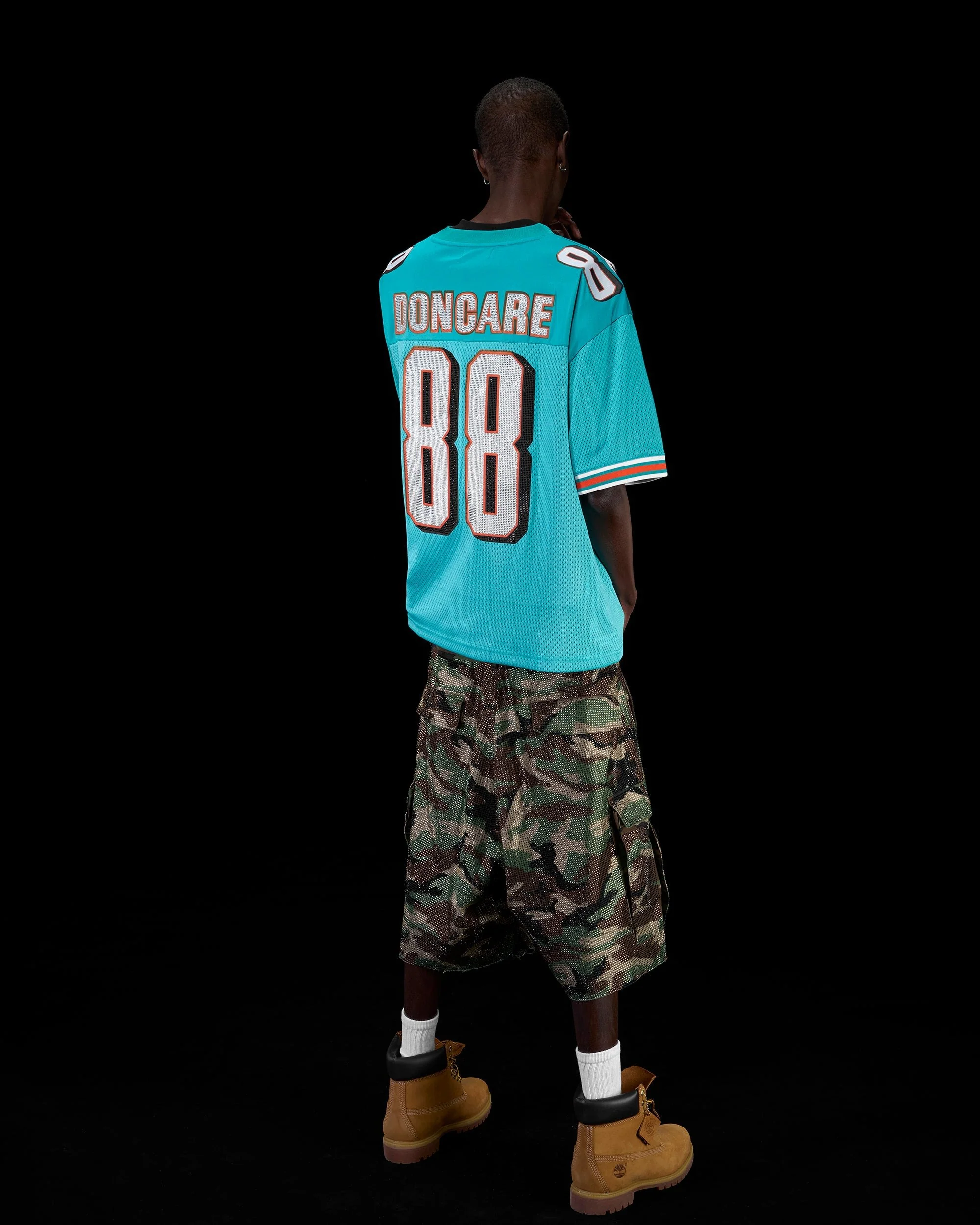 RHINESTONE FOOTBALL JERSEY - BLUE - Image 4