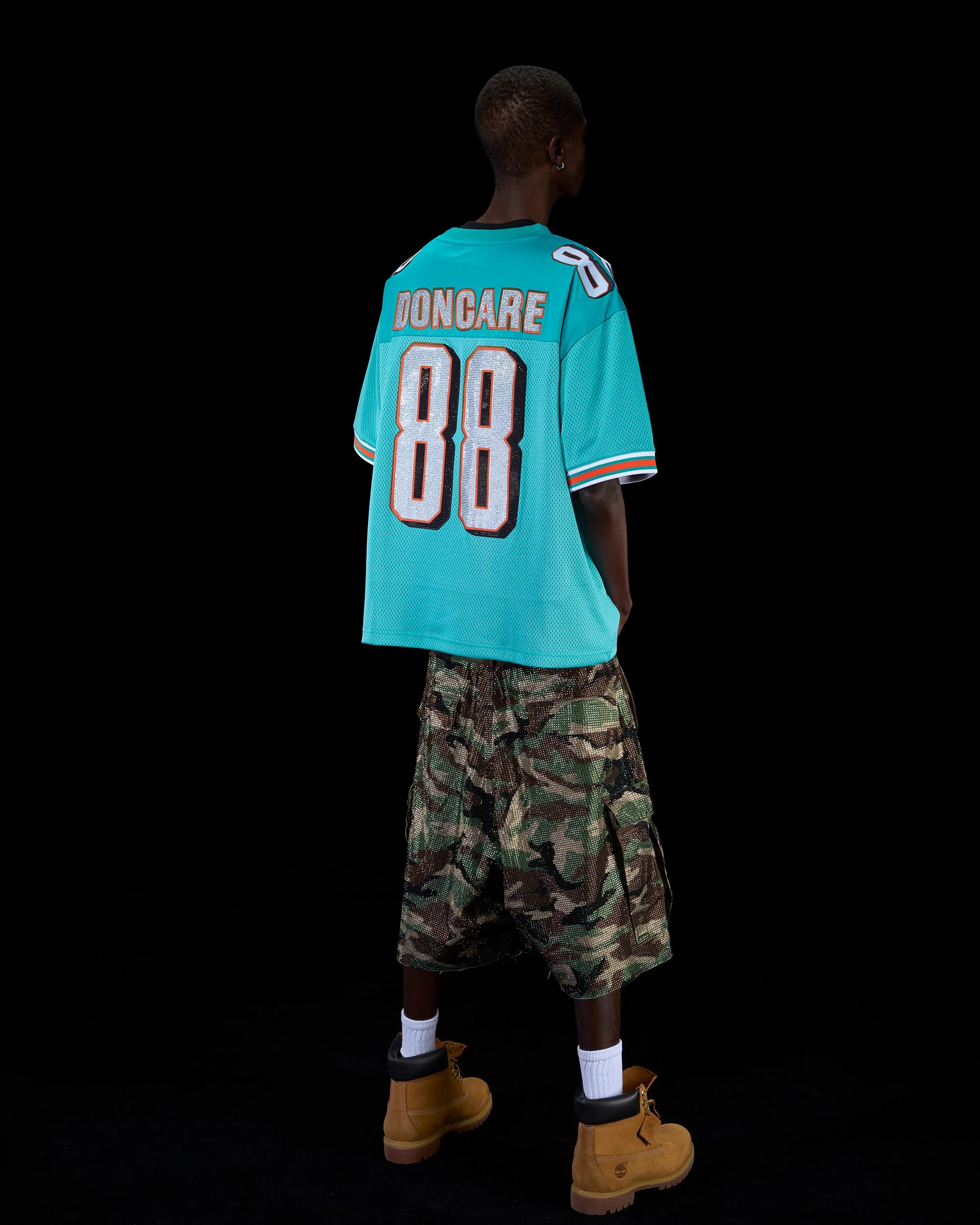 RHINESTONE FOOTBALL JERSEY - BLUE - Image 9