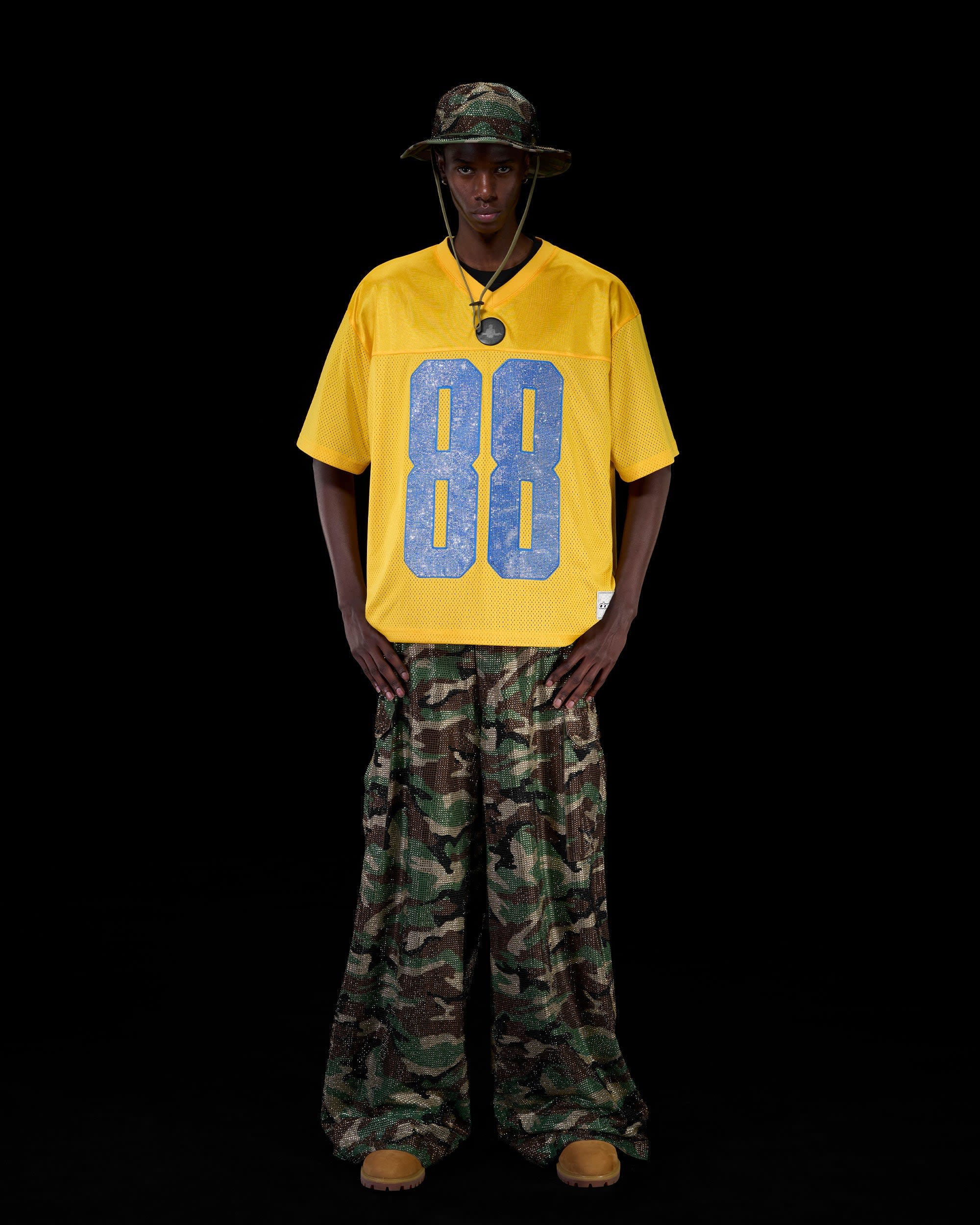 RHINESTONE FOOTBALL JERSEY - YELLOW - Image 6