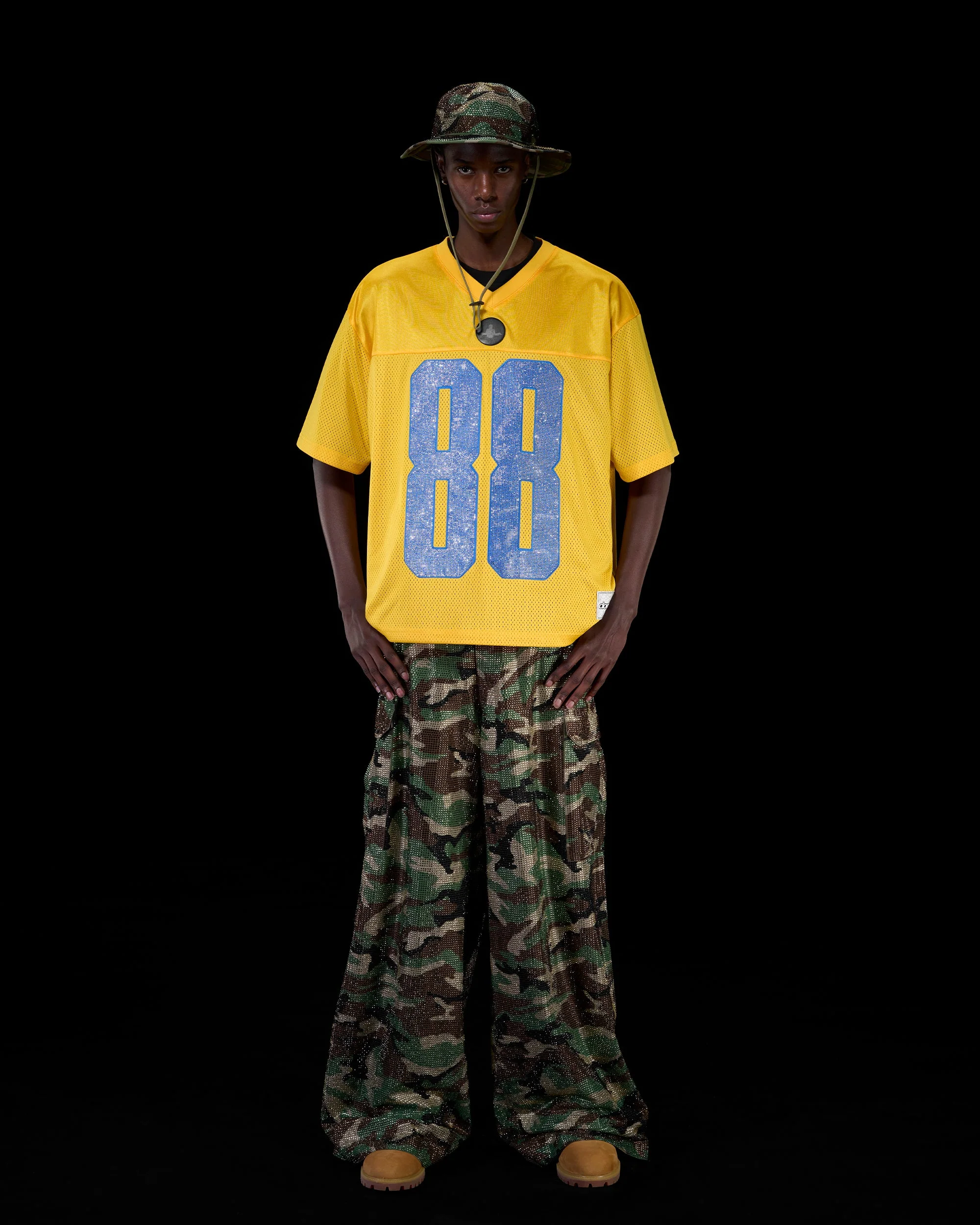 RHINESTONE FOOTBALL JERSEY - YELLOW - Image 7