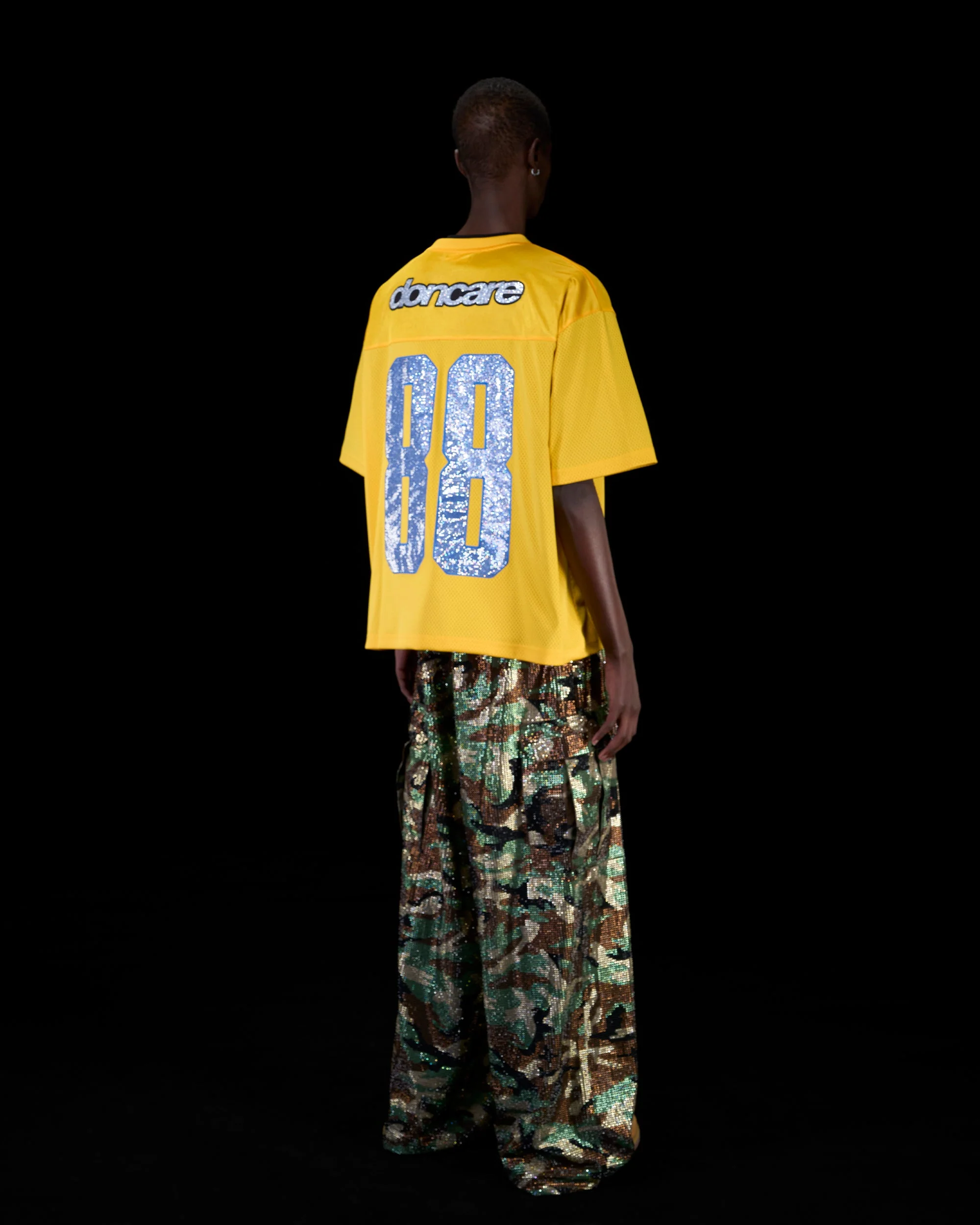 RHINESTONE FOOTBALL JERSEY - YELLOW - Image 8