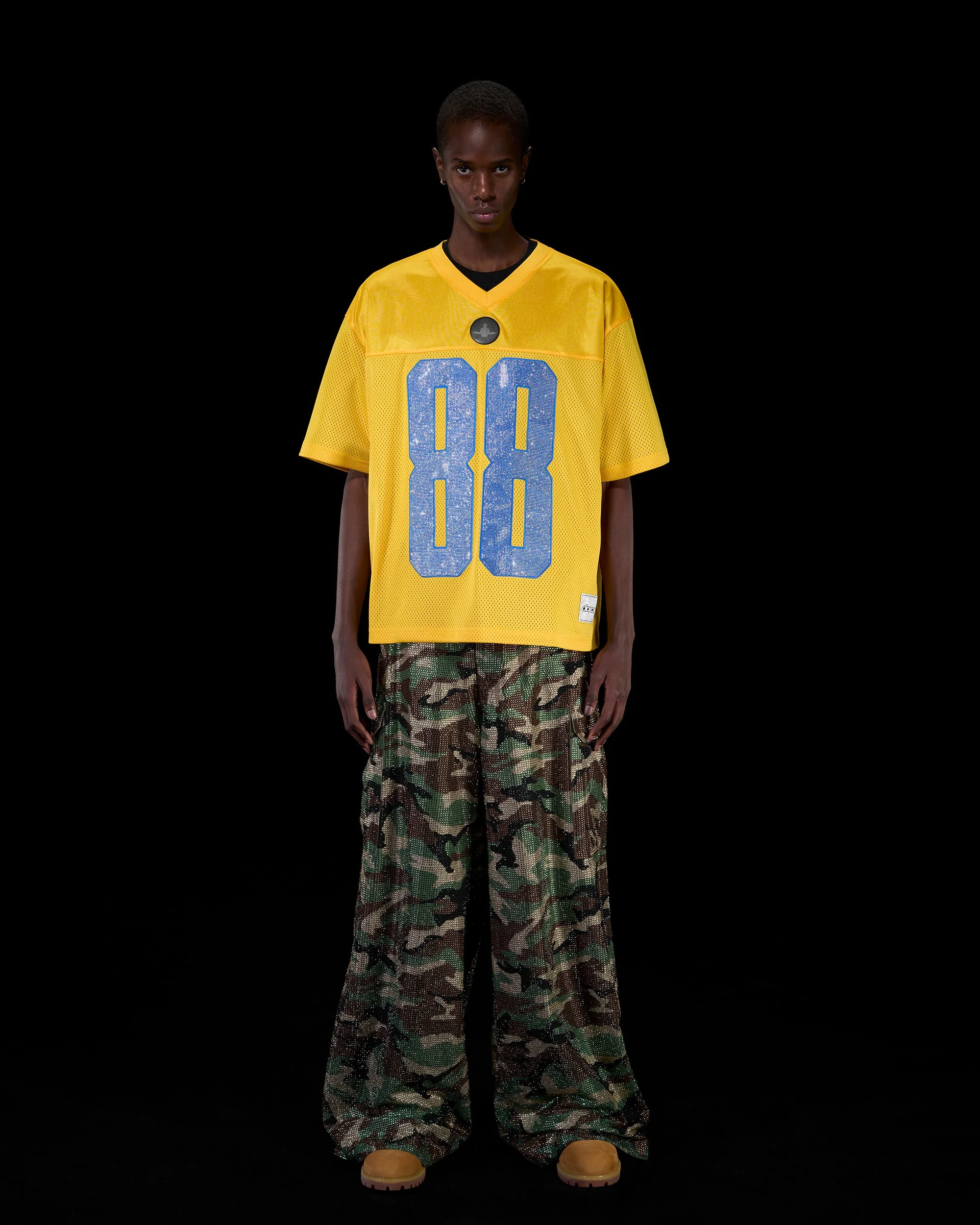 RHINESTONE FOOTBALL JERSEY - YELLOW - Image 9