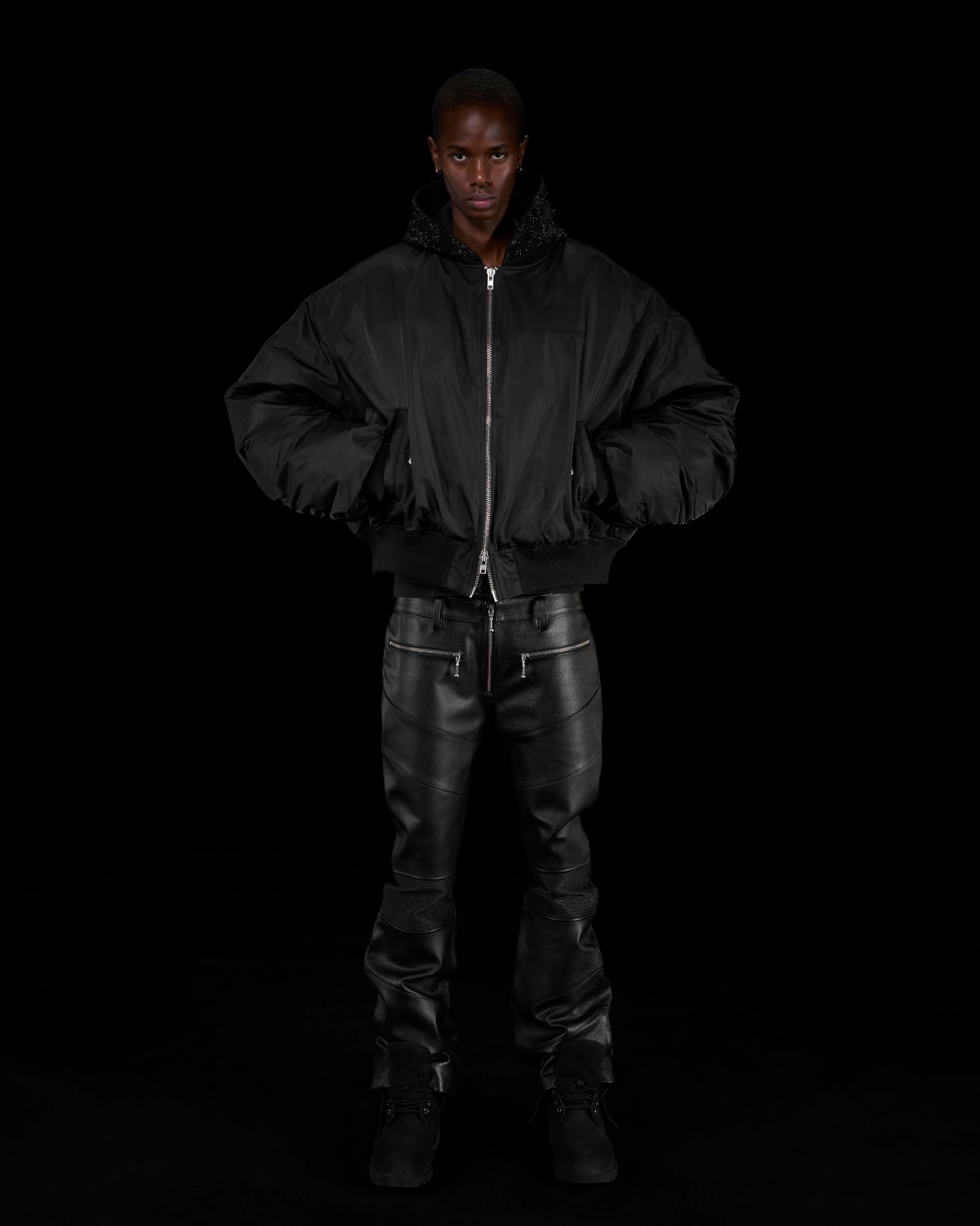 RHINESTONE HOODED BOMBER JACKET - Image 13