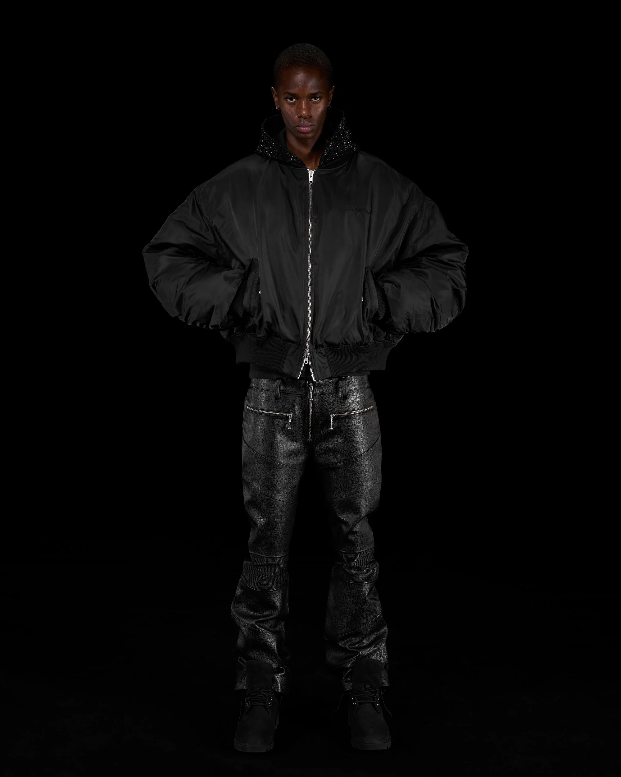RHINESTONE HOODED BOMBER JACKET - Image 16