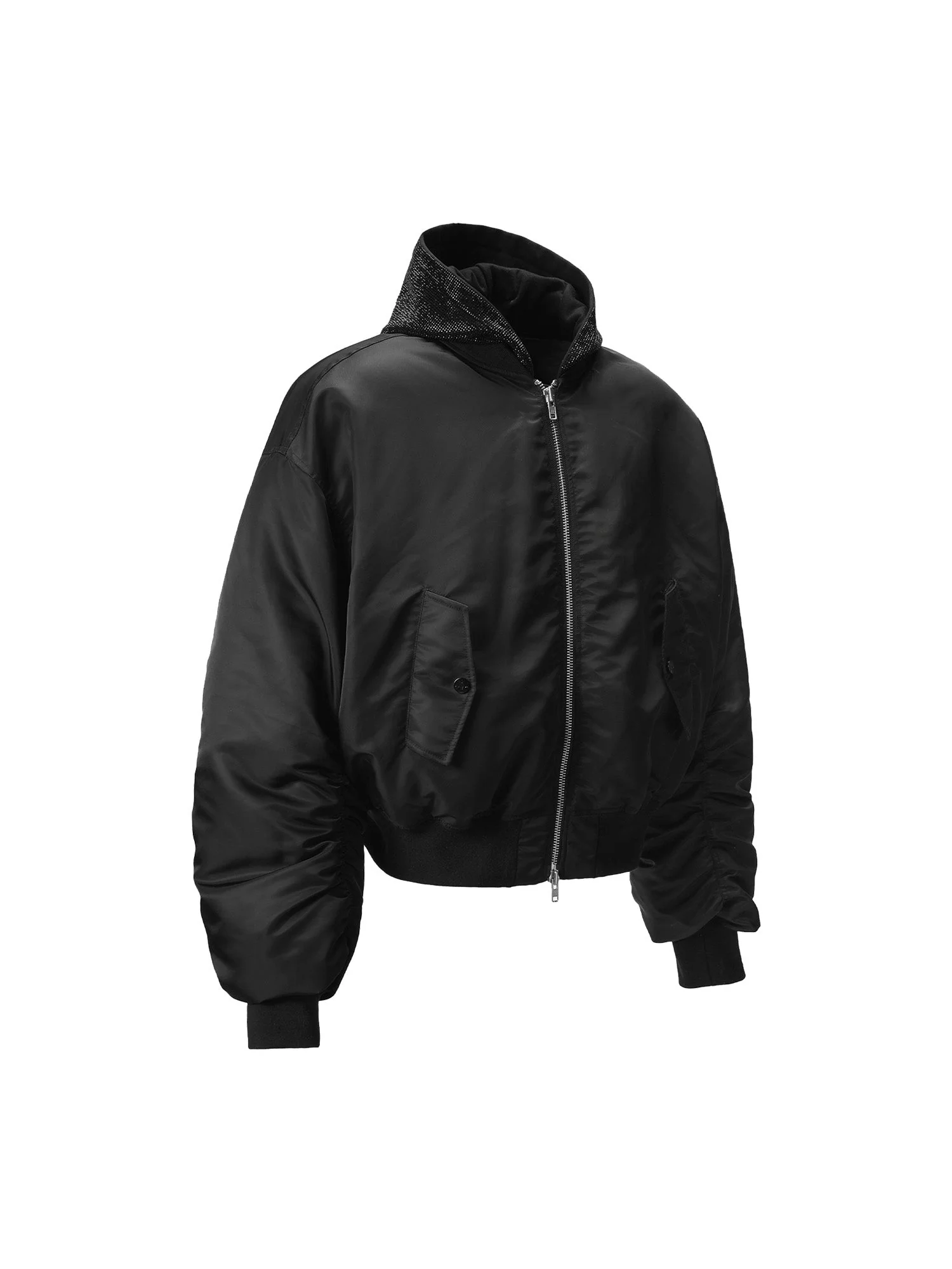 RHINESTONE HOODED BOMBER JACKET - Image 22