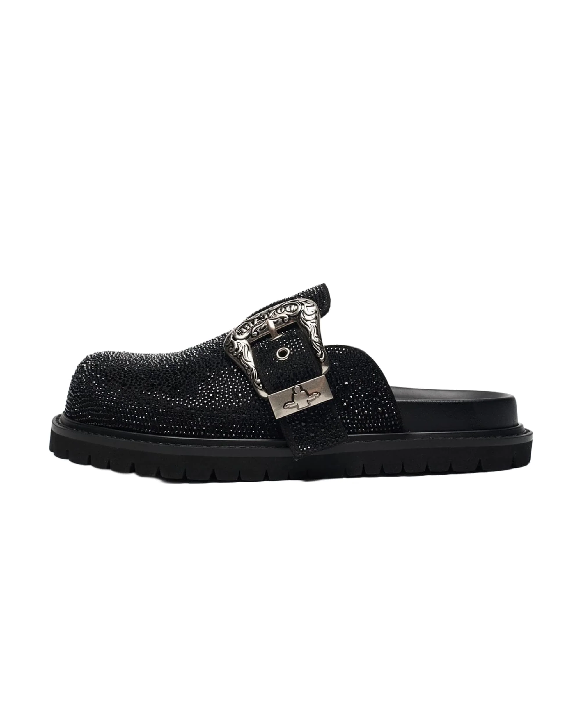 RHINESTONE LEATHER METAL MULES - Image 2