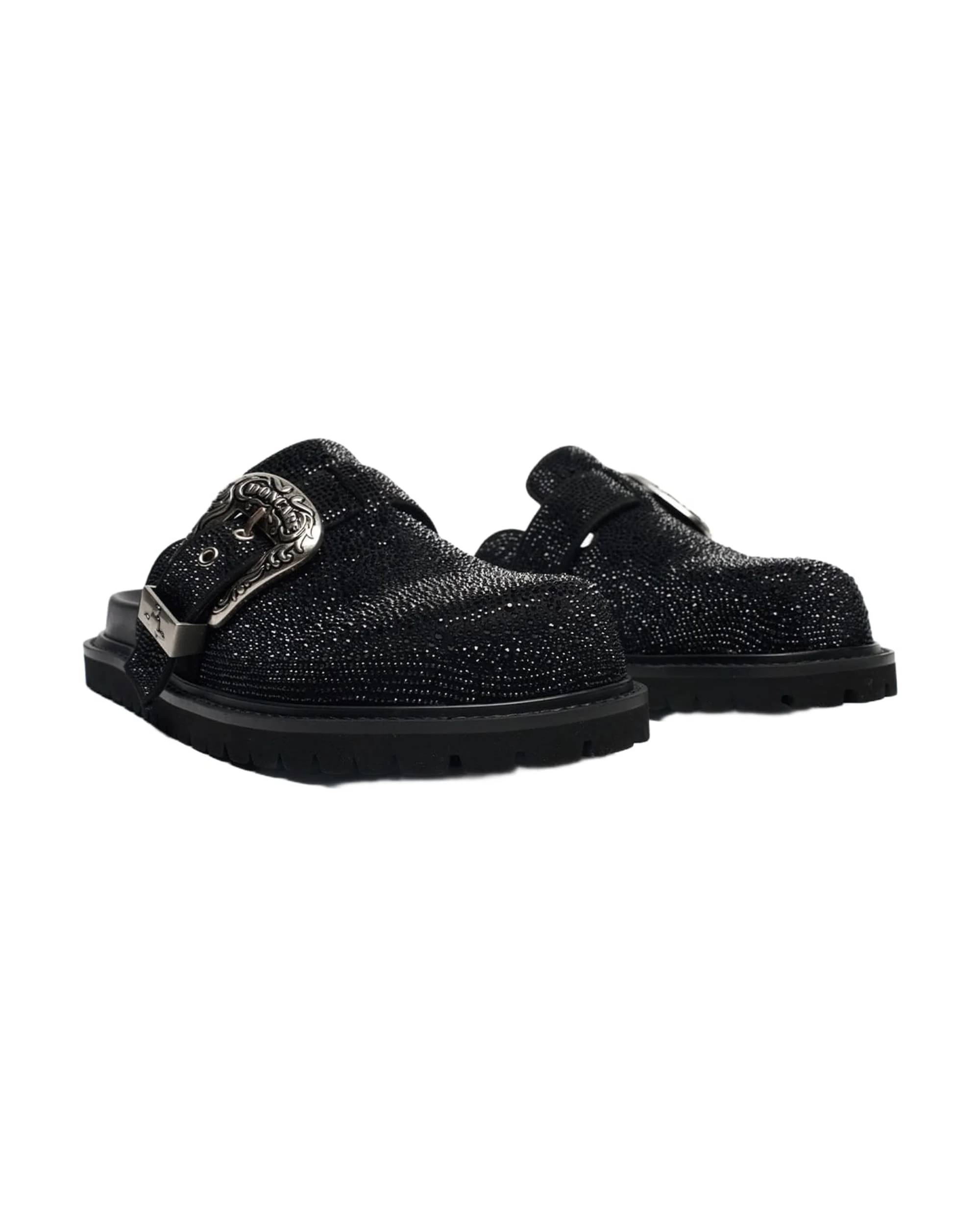 RHINESTONE LEATHER METAL MULES - Image 4