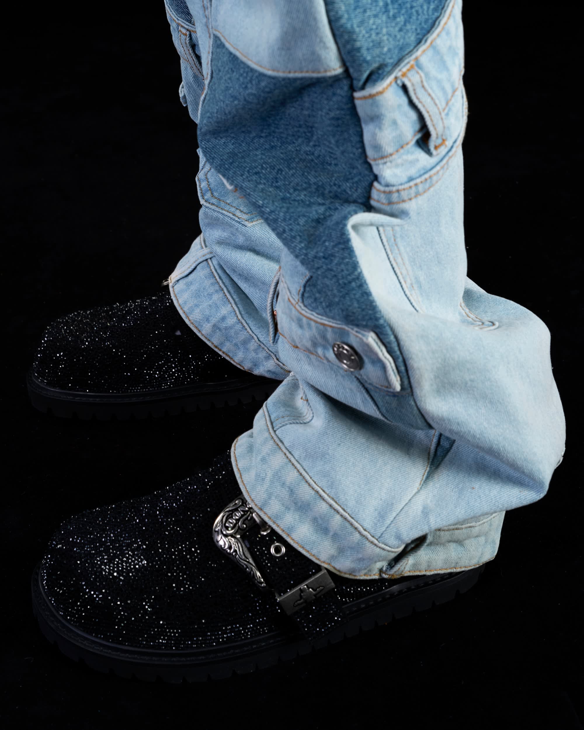 RHINESTONE LEATHER METAL MULES - Image 9