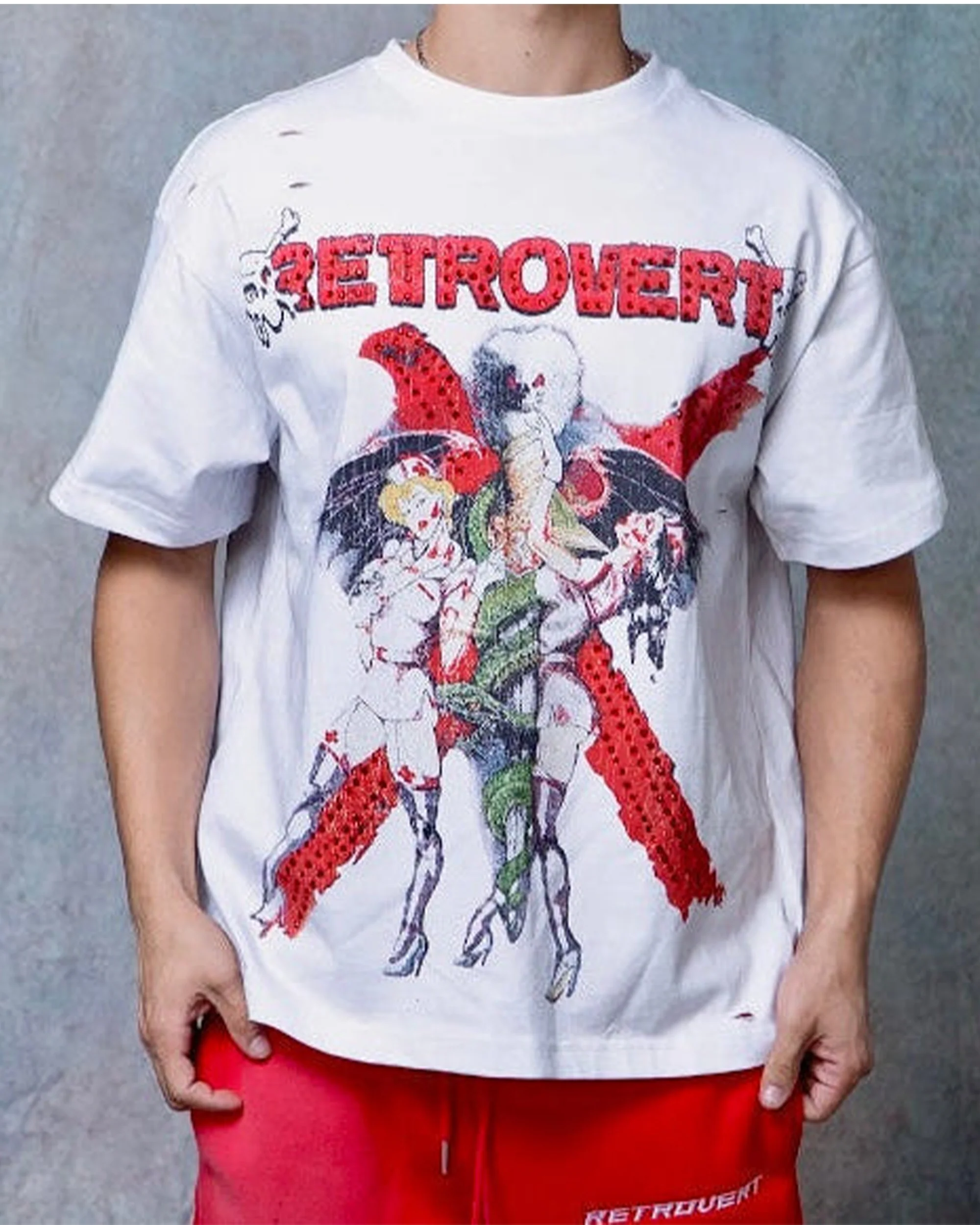 Rhinestone Nurse Tee - White - Image 2