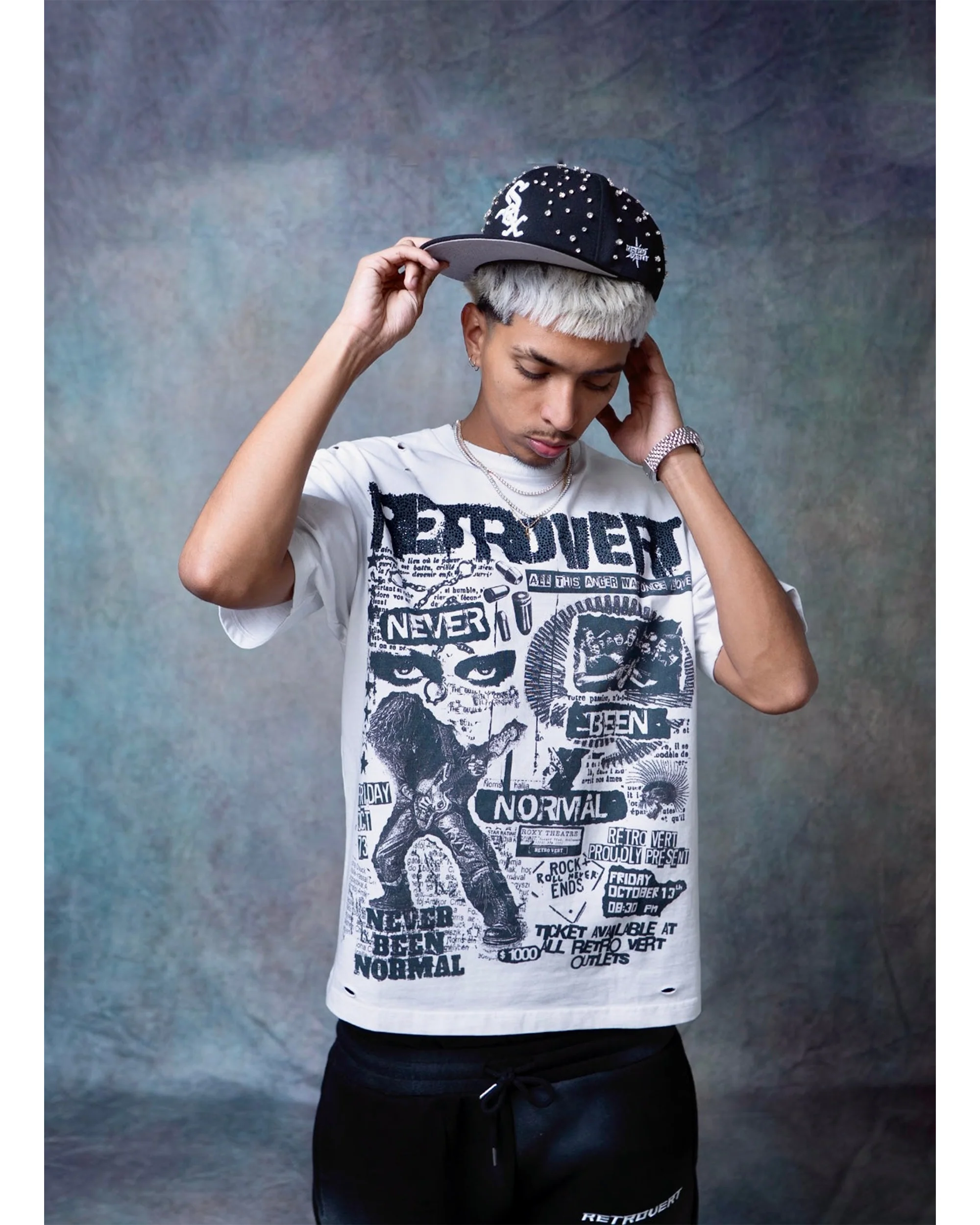 Rhinestone Rockstar Tee - white - Image 2