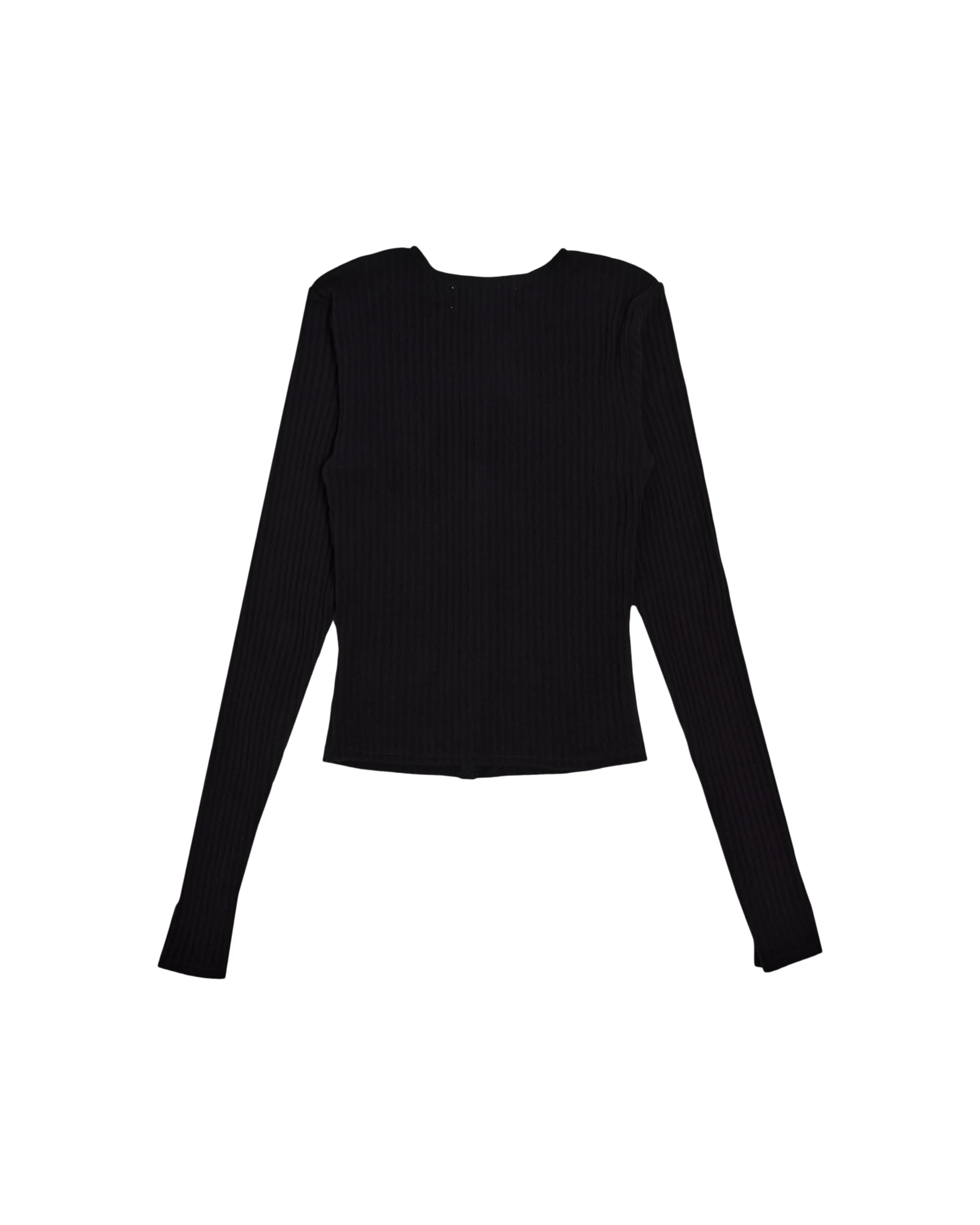 Rib Knit Cardigan Black - Image 2