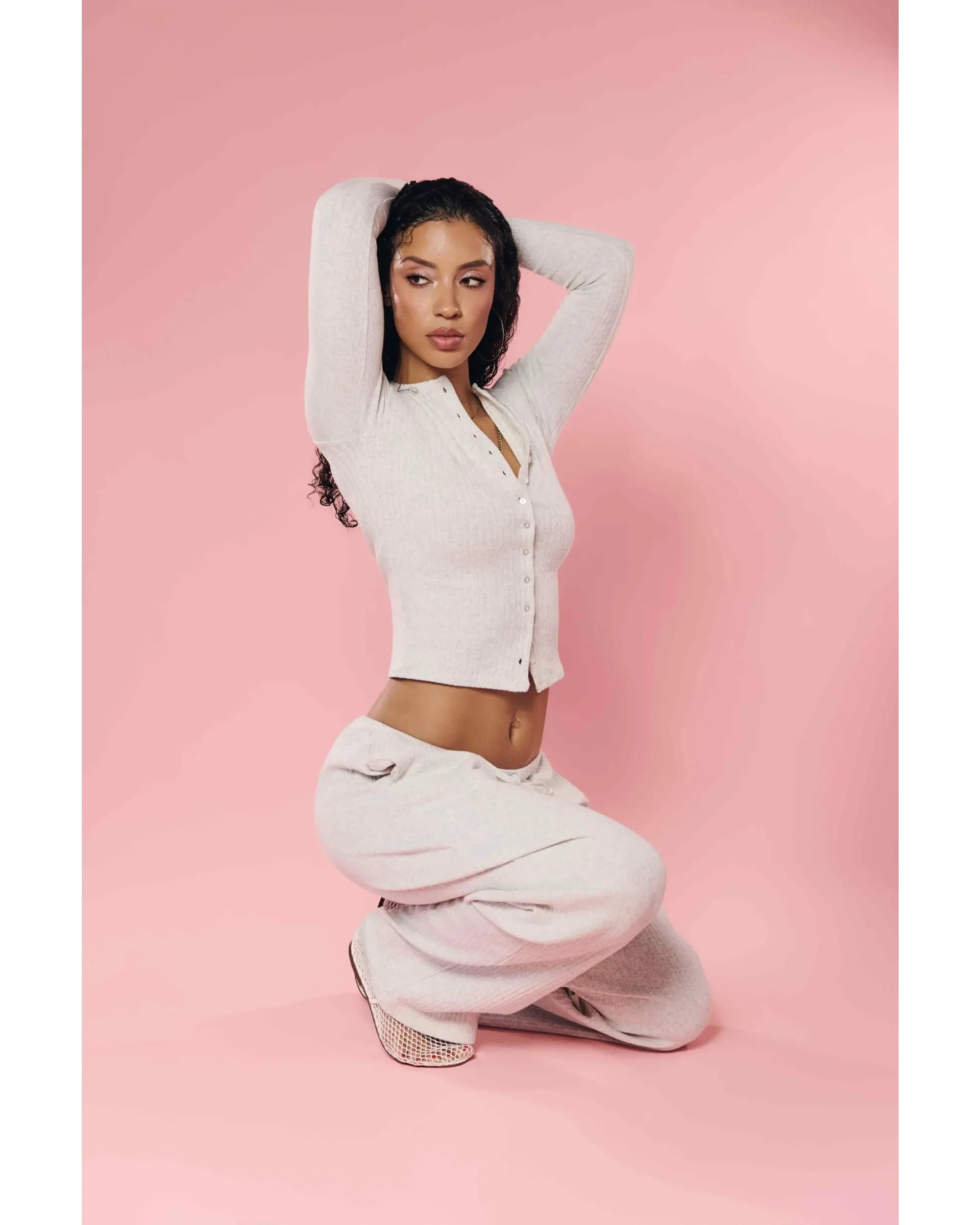Rib Knit Pant Grey Marle - Image 6