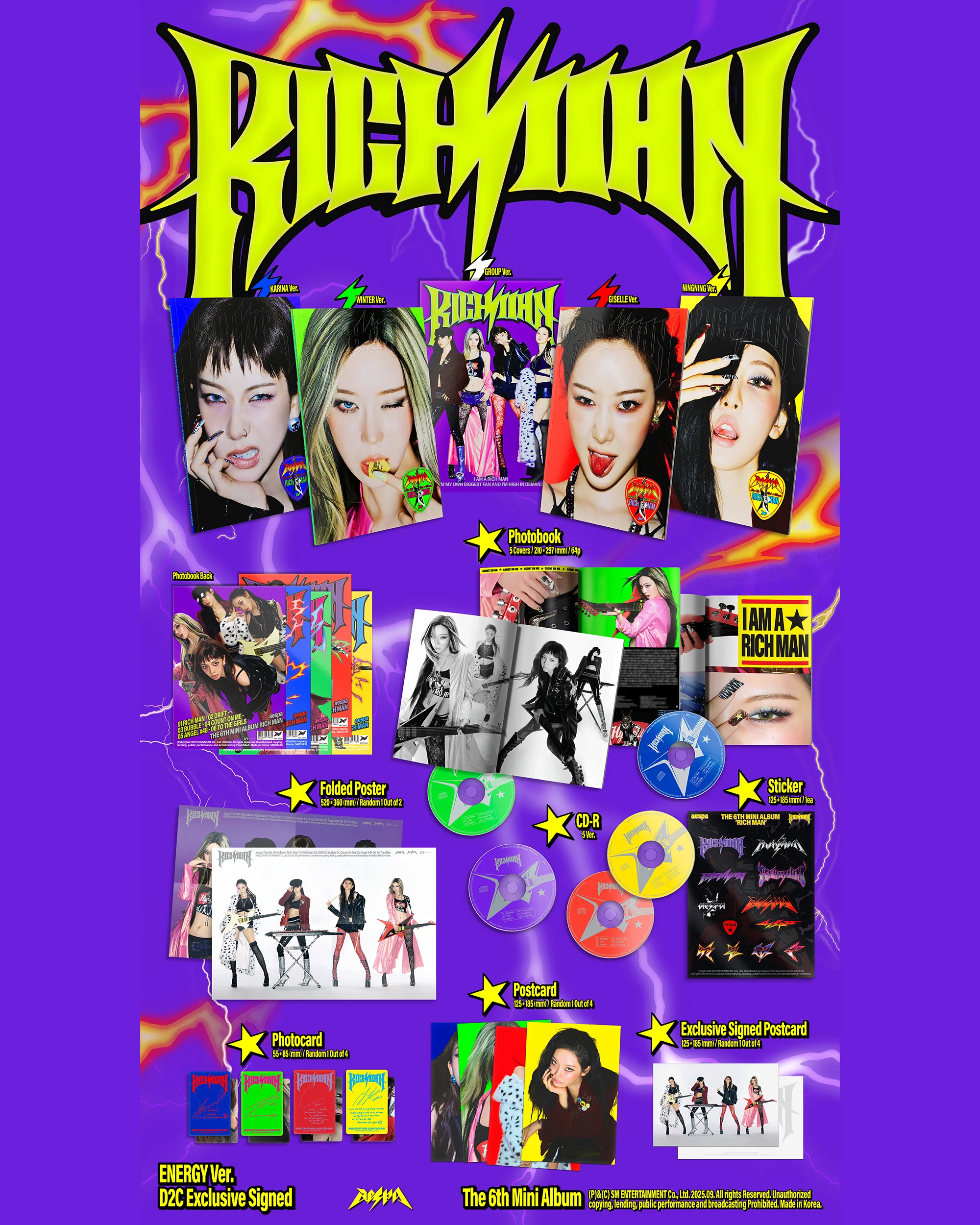 Rich Man - The 6th Mini Album_ENERGY Ver. (KARINA Version) SIGNED - Image 2