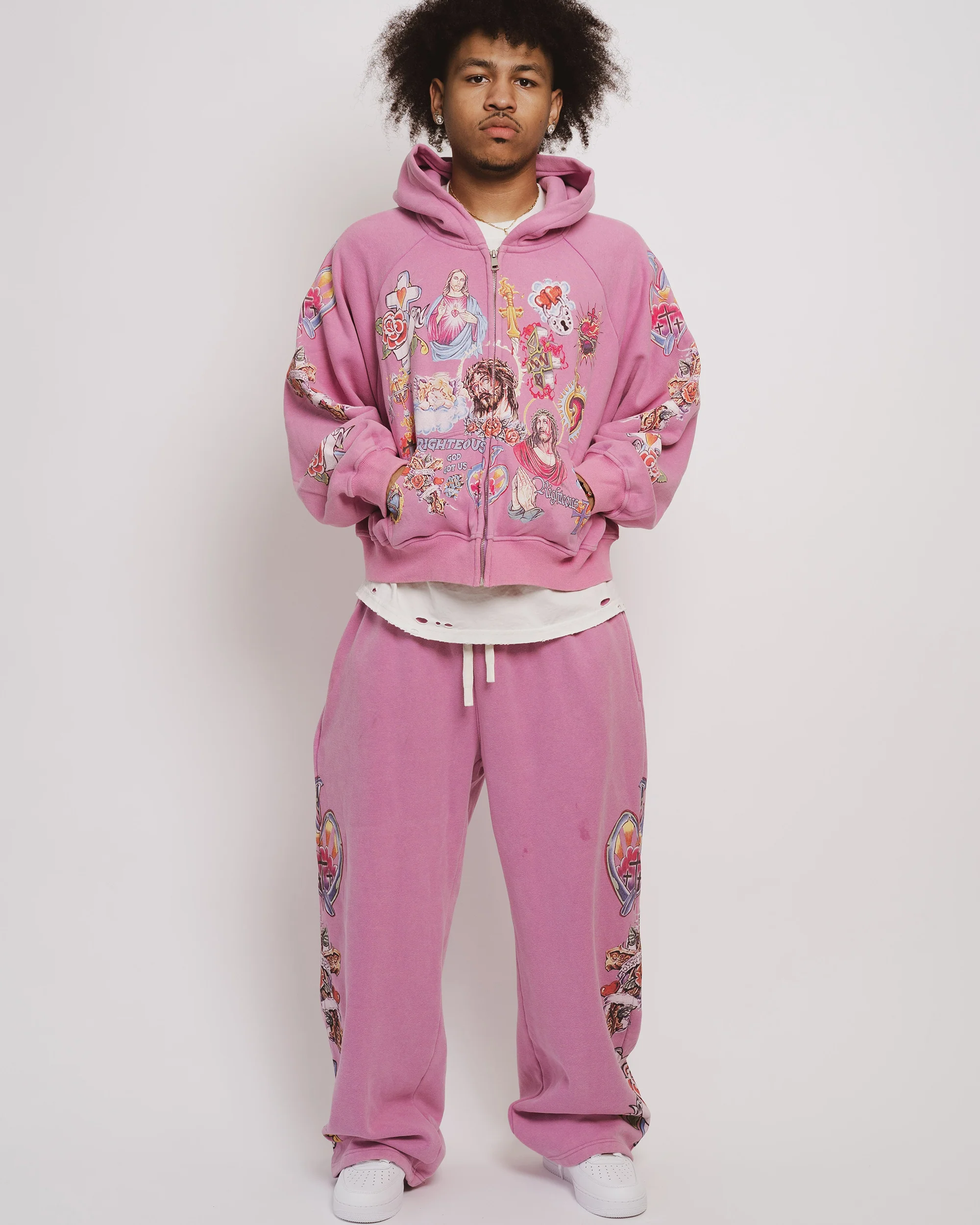 "Risen King" Cropped Zip (Purple) - Image 3