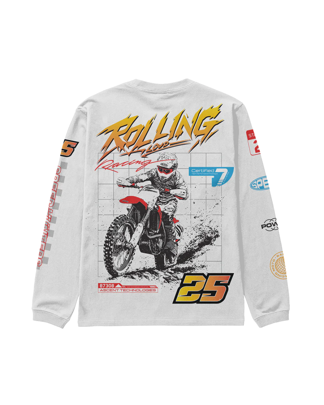 RL LA 25 Moto Cross White Longsleeve
