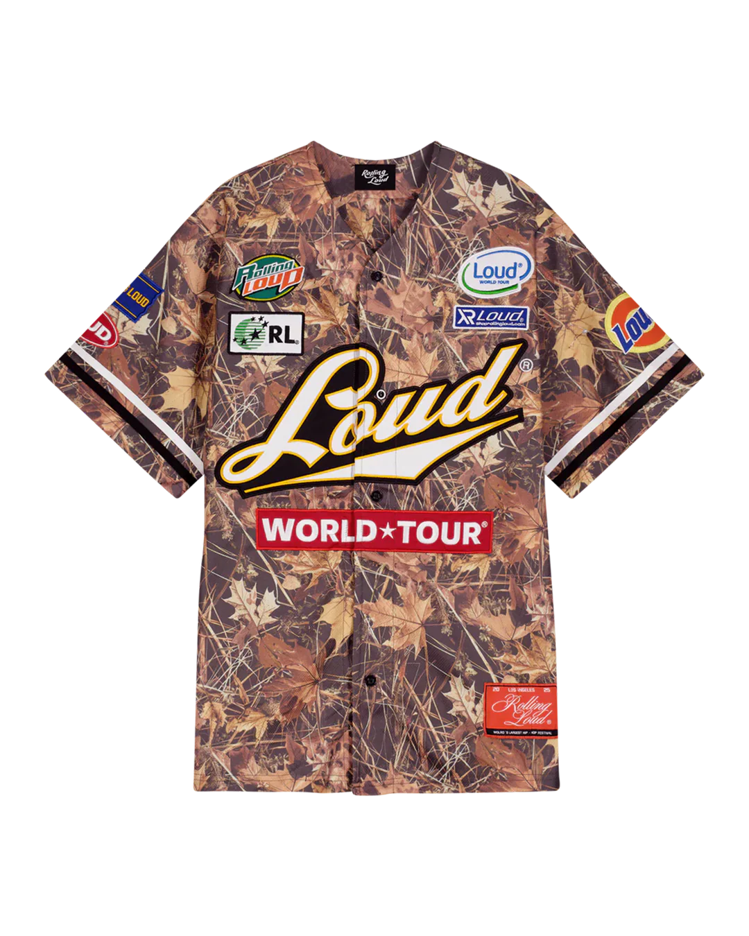 RL World Tour Patched Camo Baseball Jersey
