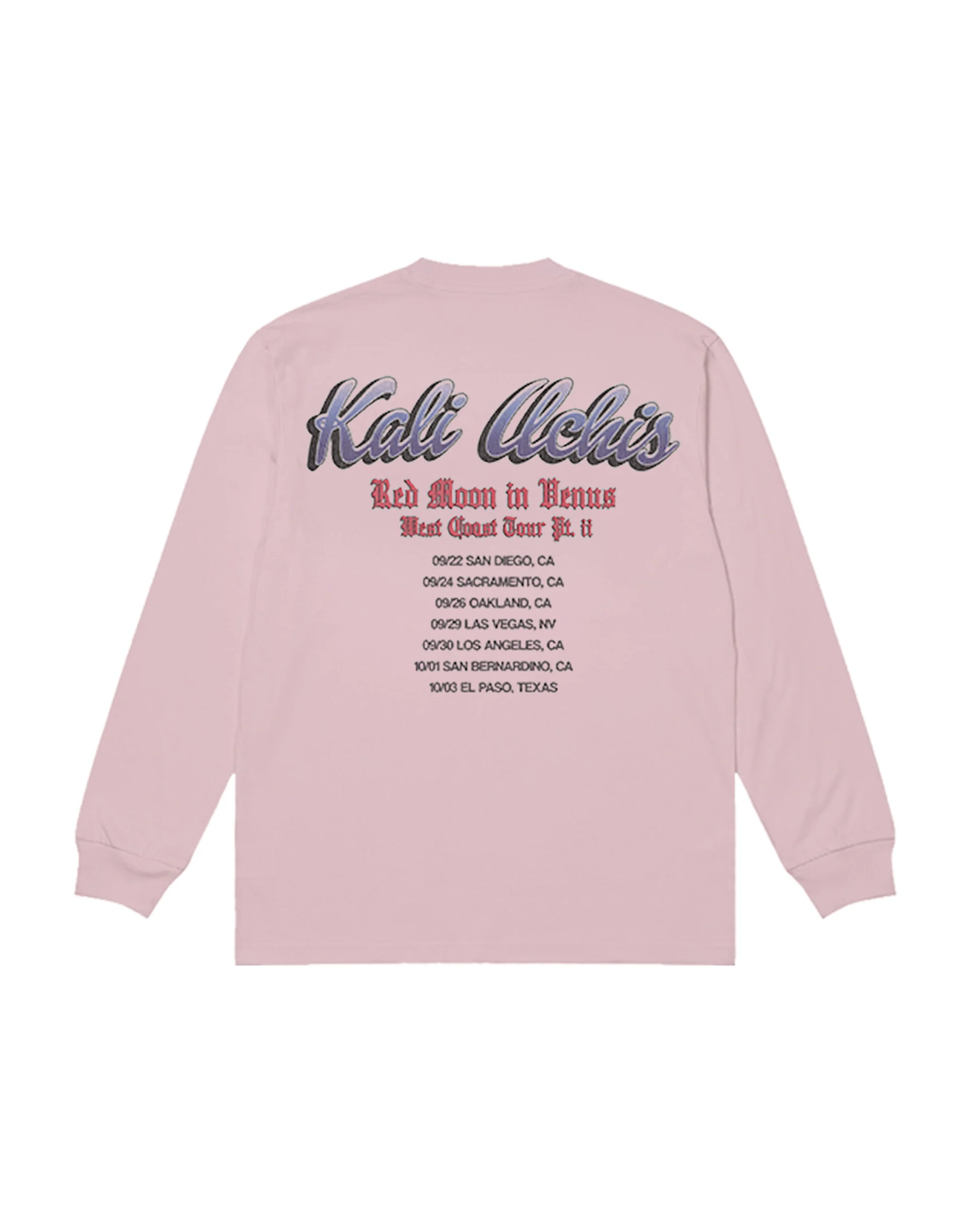 RMIV West Coast Tour Pink Long Sleeve Dateback T-Shirt - Image 2