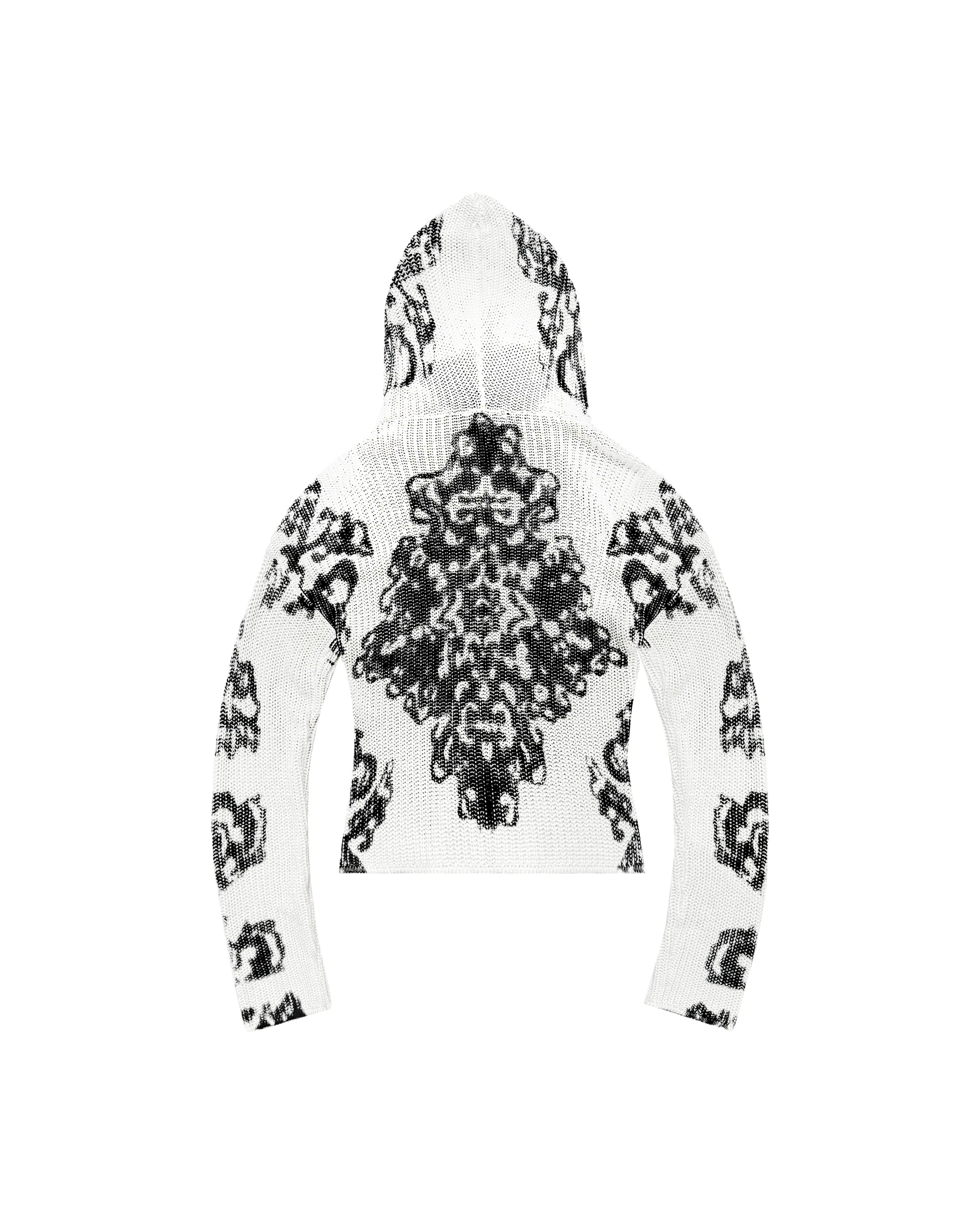 RUG KNITTED ZIP-HOODIE in WHITE - Image 2