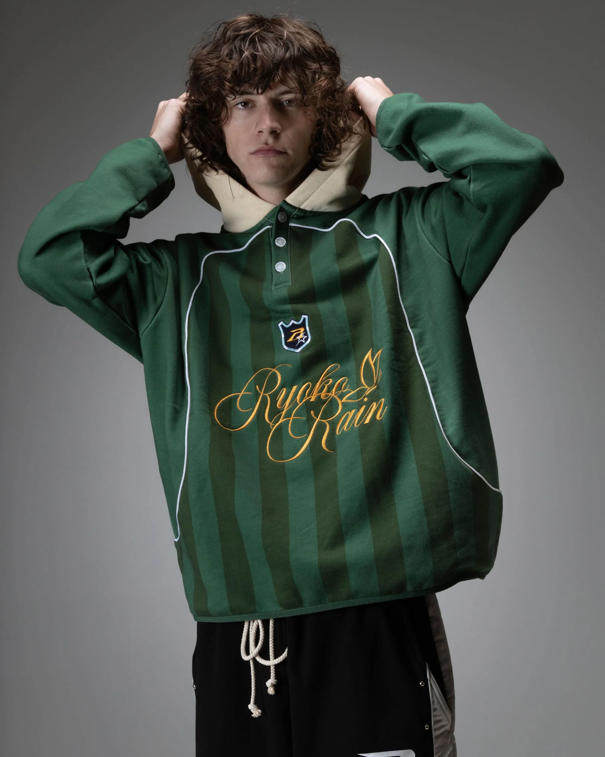 RUGBY JERSEY HOODIE- GREEN (PRE-ORDER) - Image 2