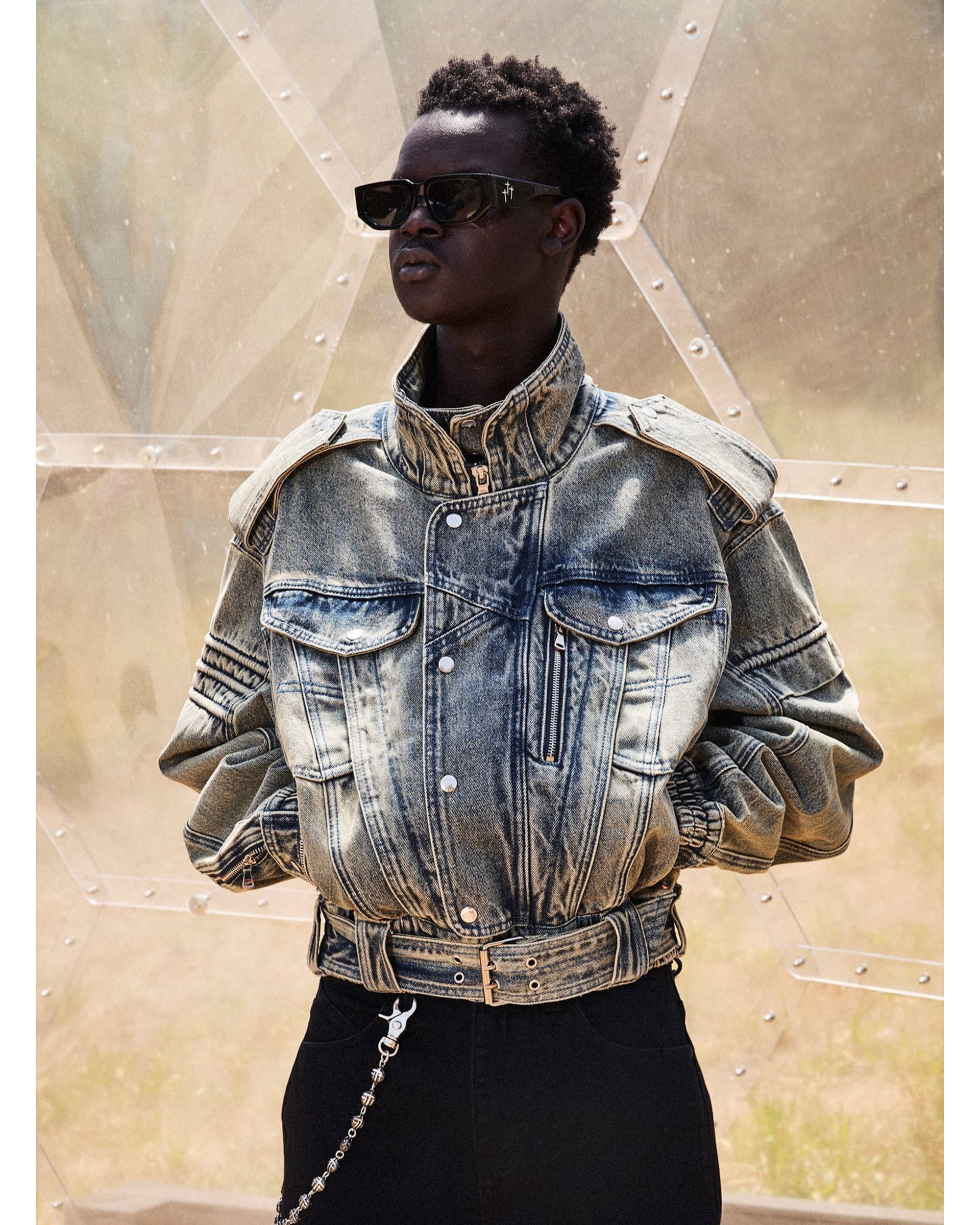 RUI CROPPED DENIM JACKET | DAWN WAVE - Image 4