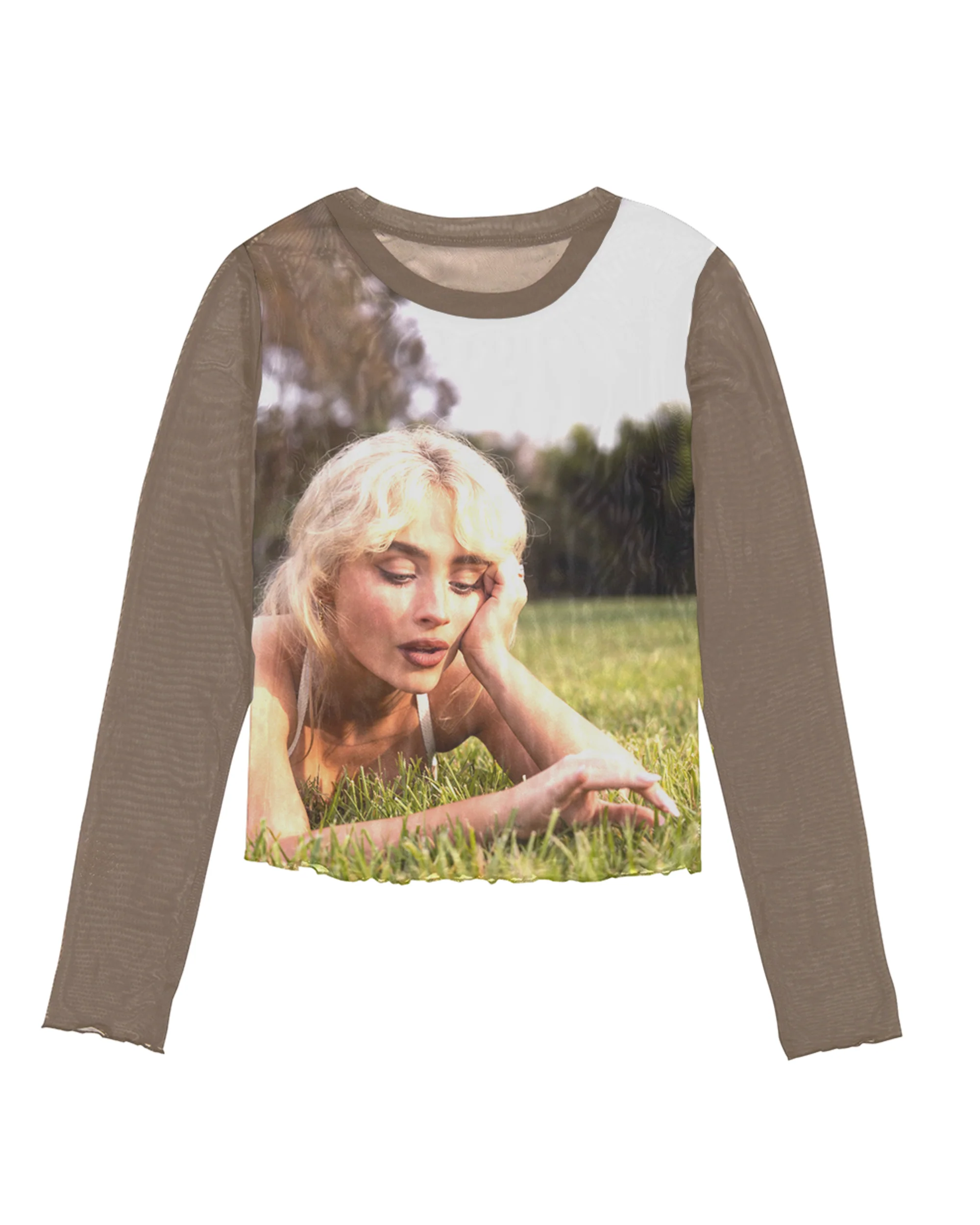 Sabrina Carpenter Photo Mesh Top