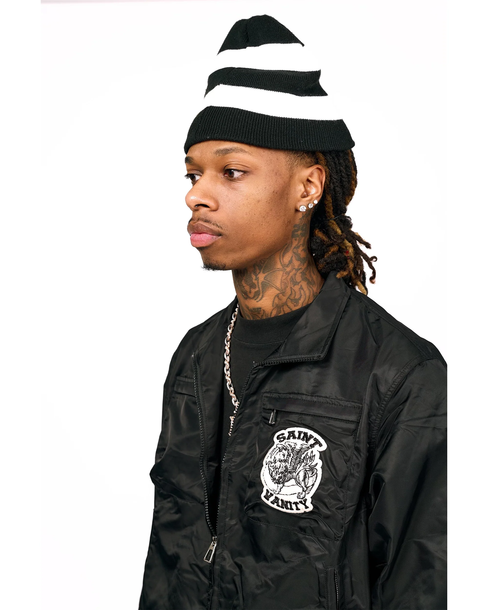 SAINT VANITY™ CARGO NYLON JACKET – BLACK + - Image 5