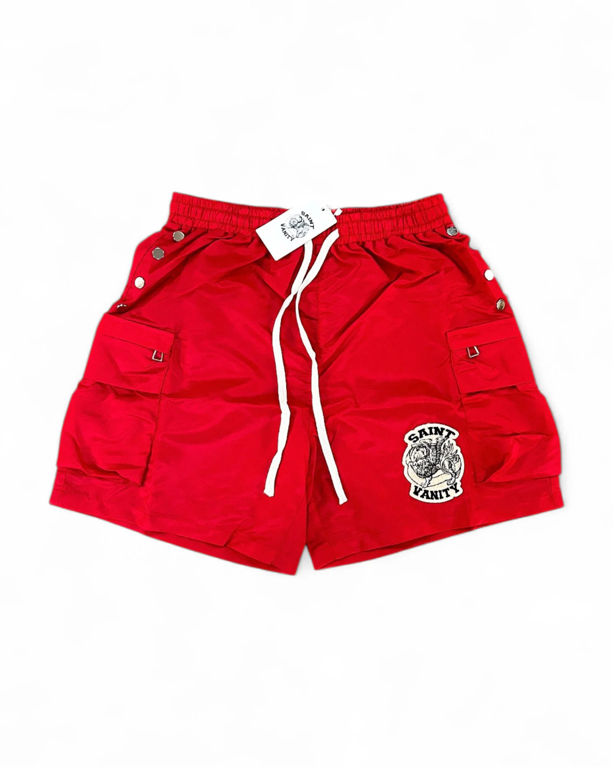 SAINT VANITY™ CARGO SHORTS – RED +
