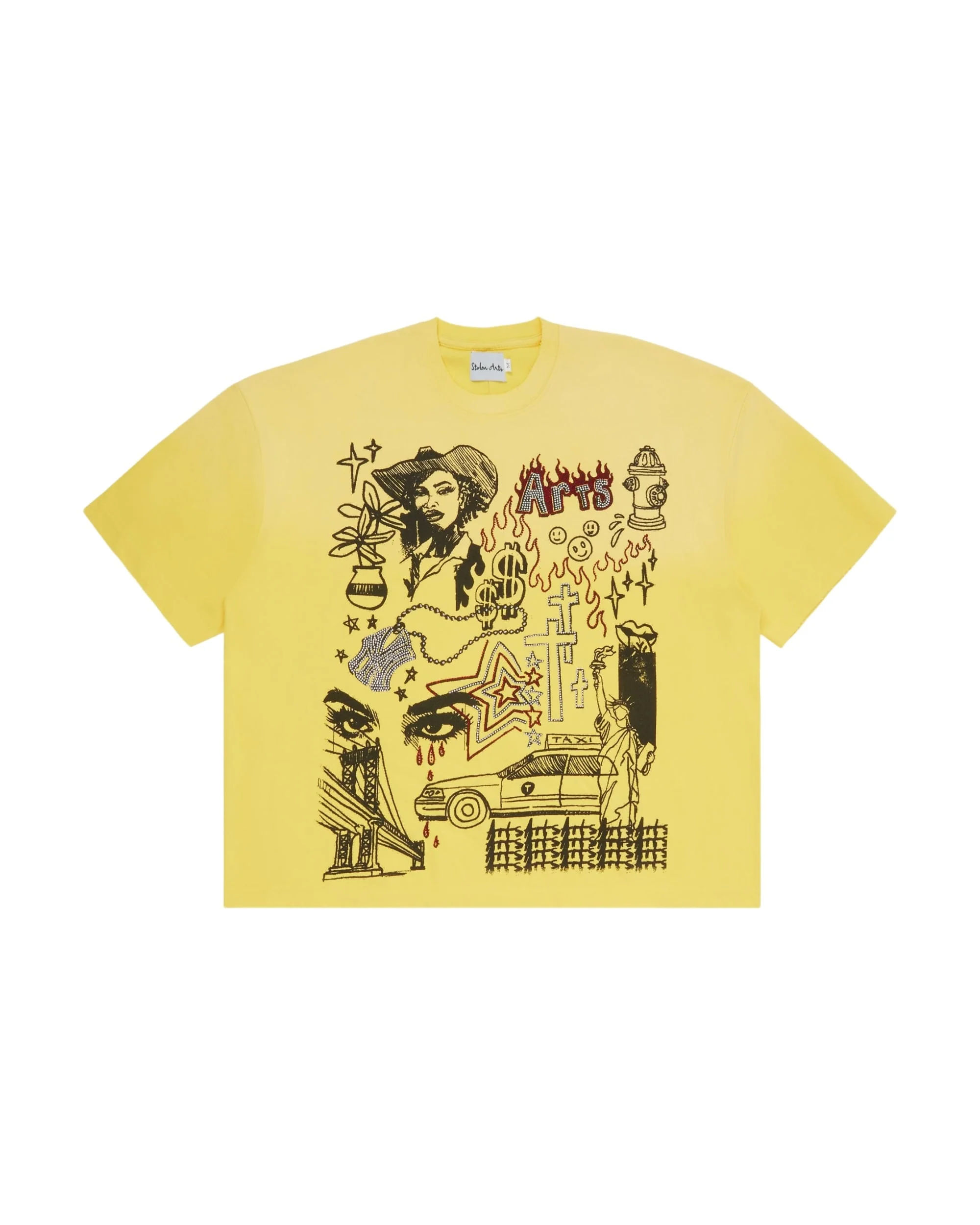 Saints & Sinners Yellow Rhinestone Shirt