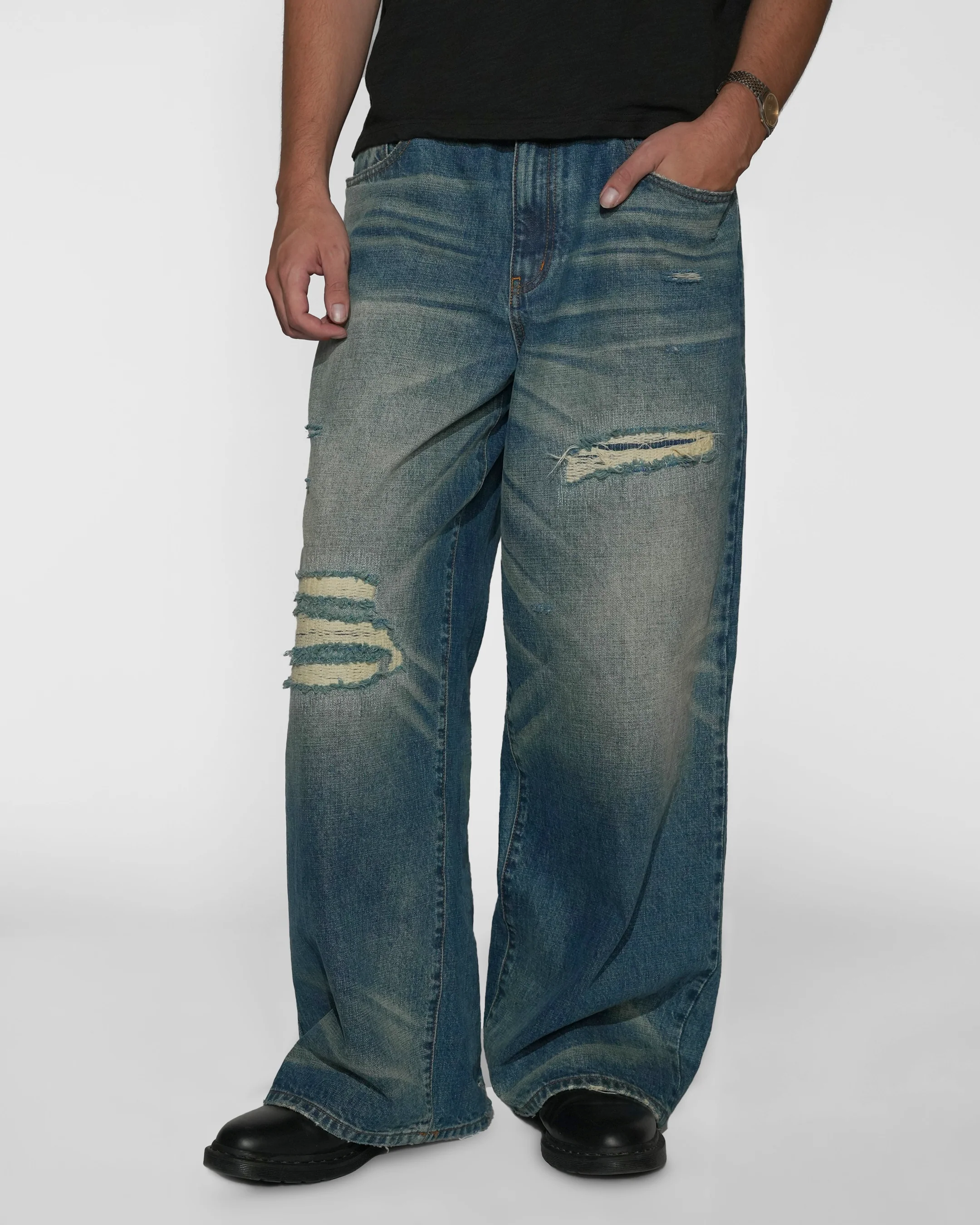 Sashiko Japanese Selvedge Baggy Jeans - Image 13