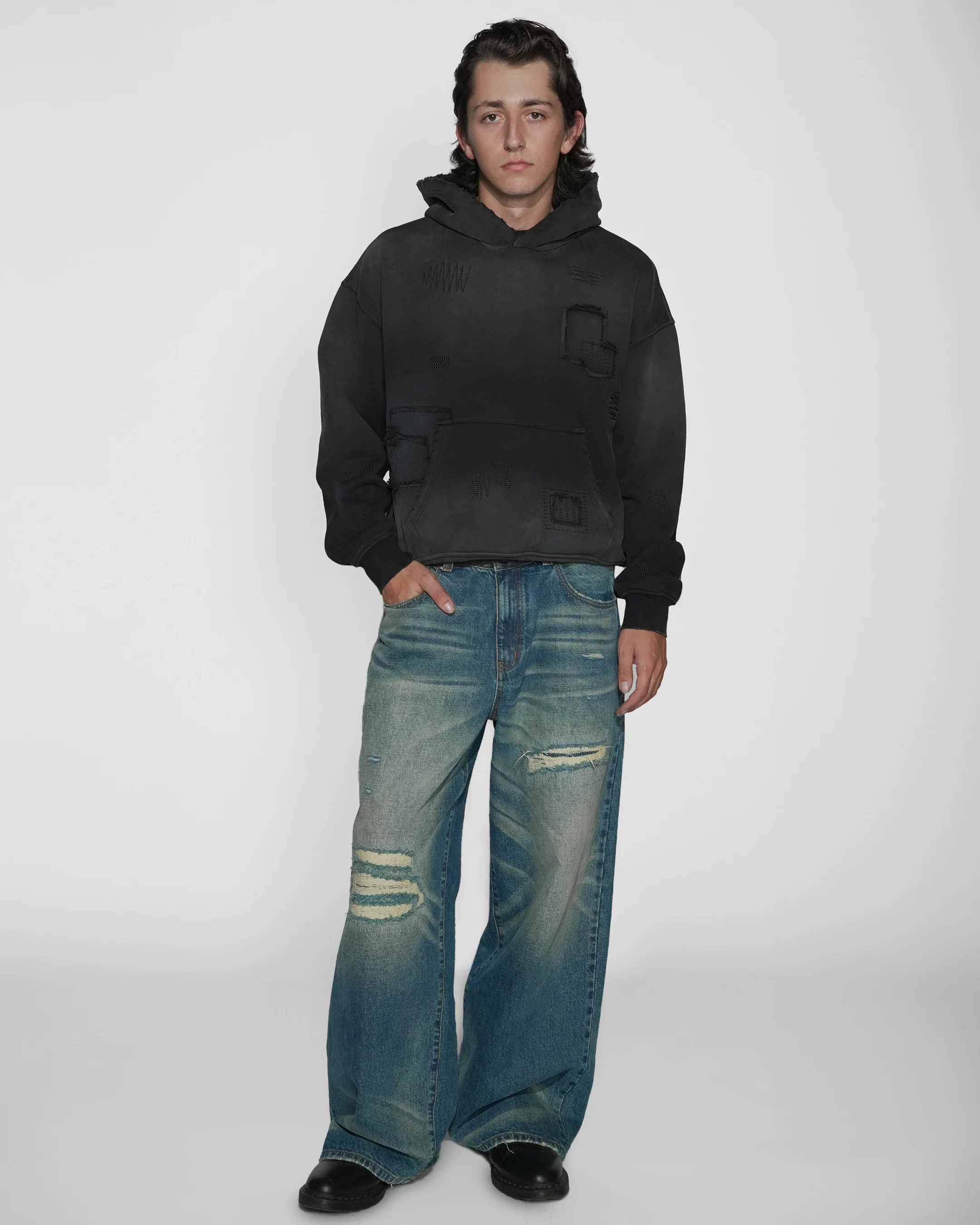 Sashiko Japanese Selvedge Baggy Jeans - Image 9