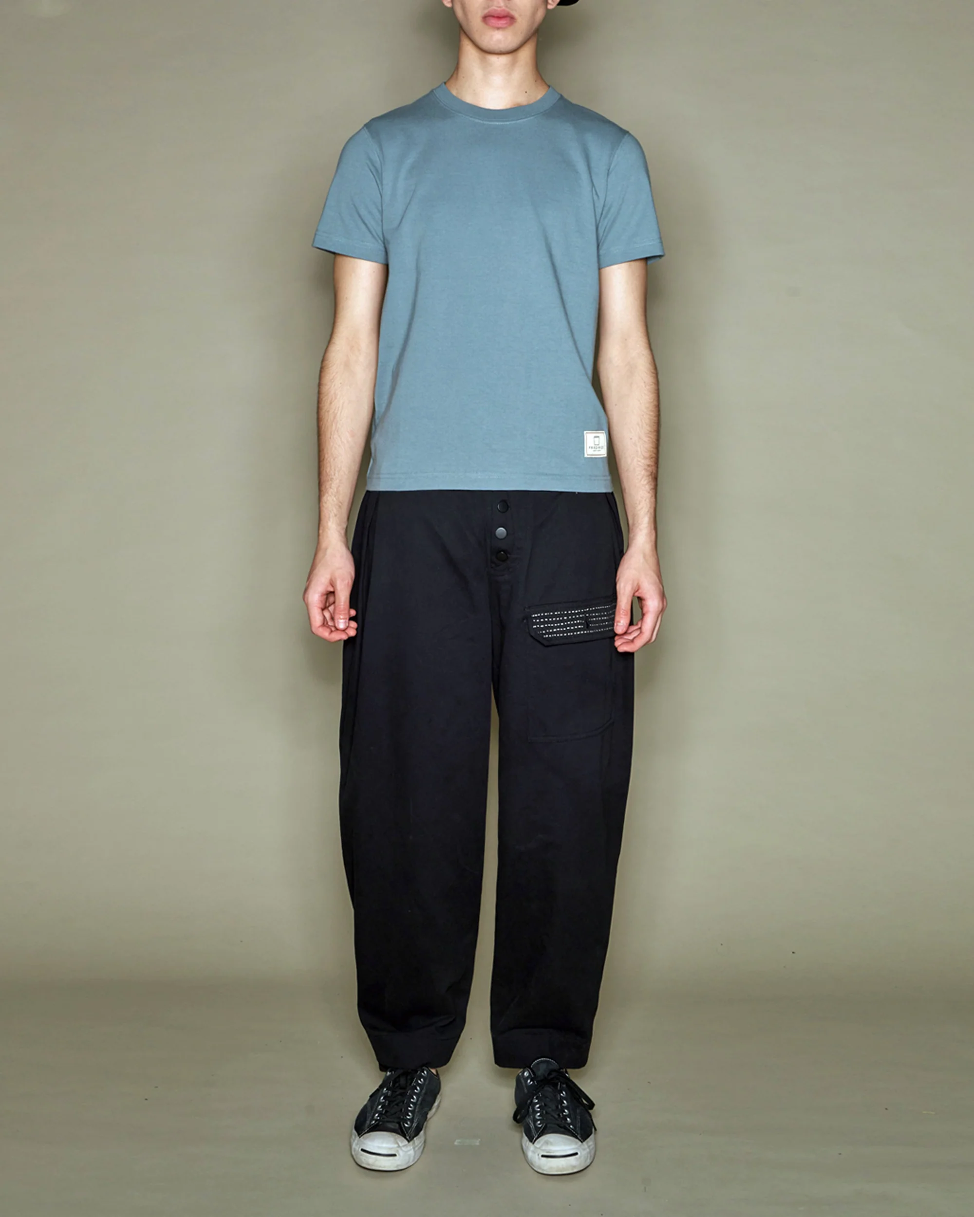 Sashiko Wide Leg Pants - Black - Image 10