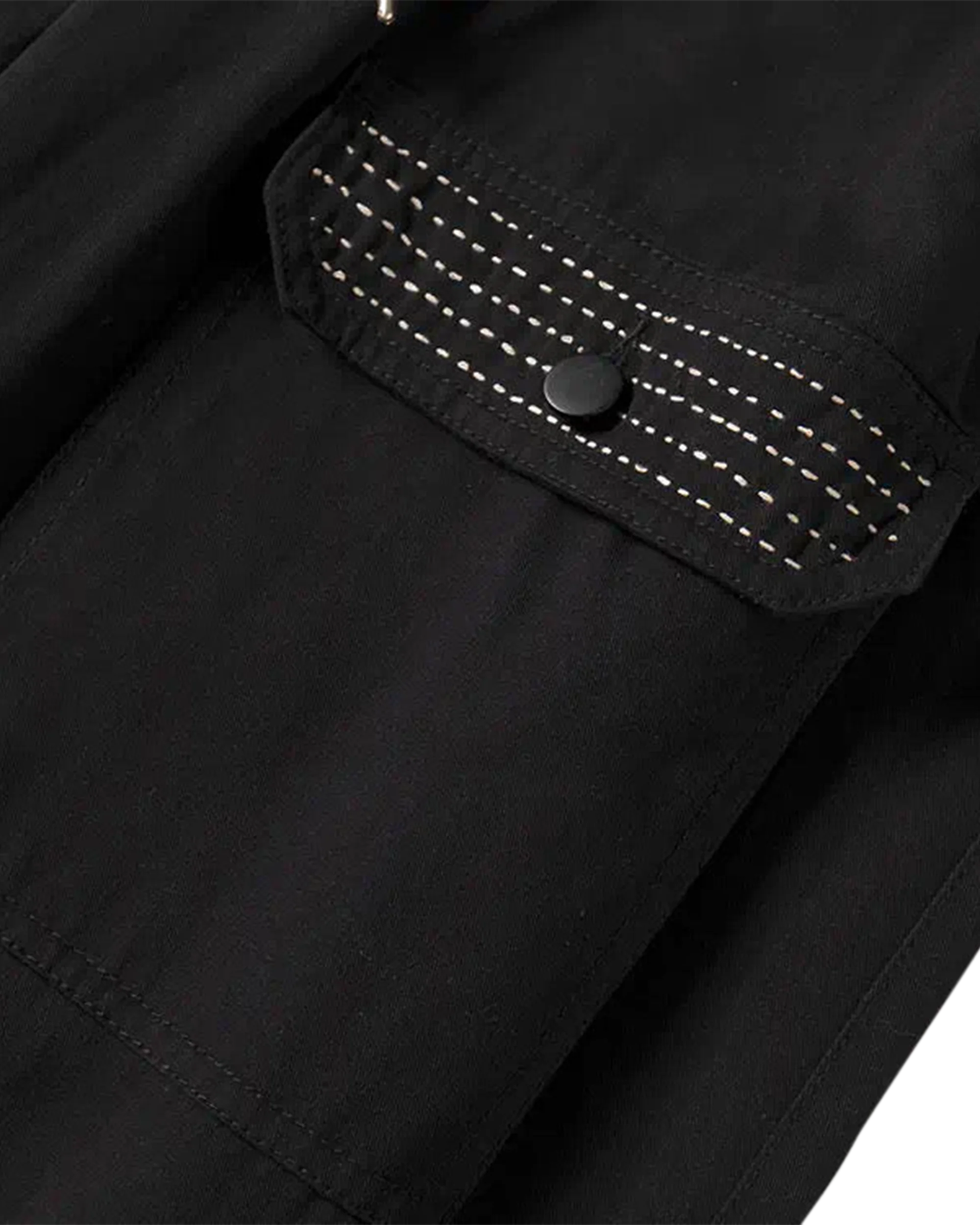 Sashiko Wide Leg Pants - Black - Image 5