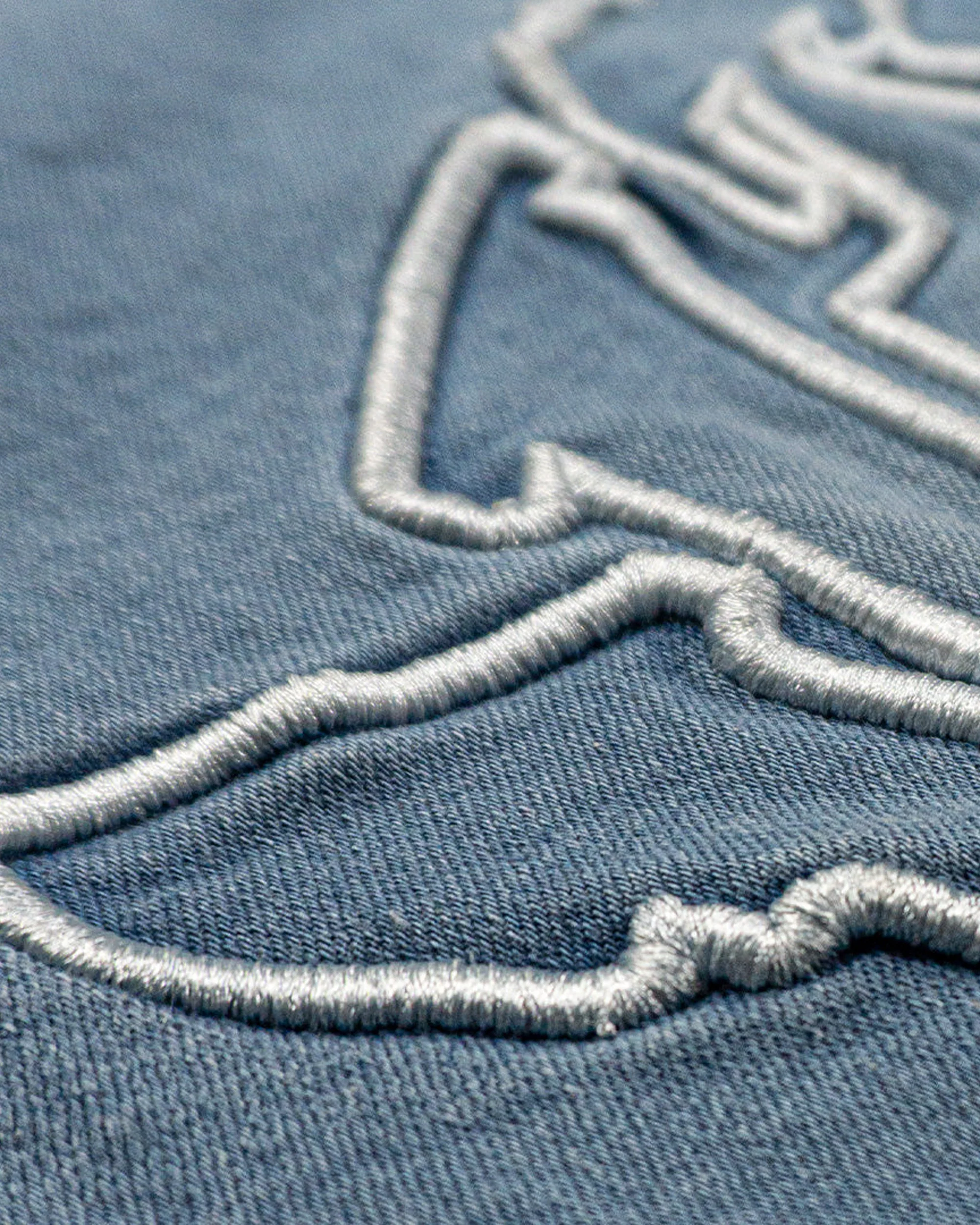 SEA BREEZE BLUE “GRAFFITI BLITZ” LONG STRAIGHT DENIM SHORTS - Image 4