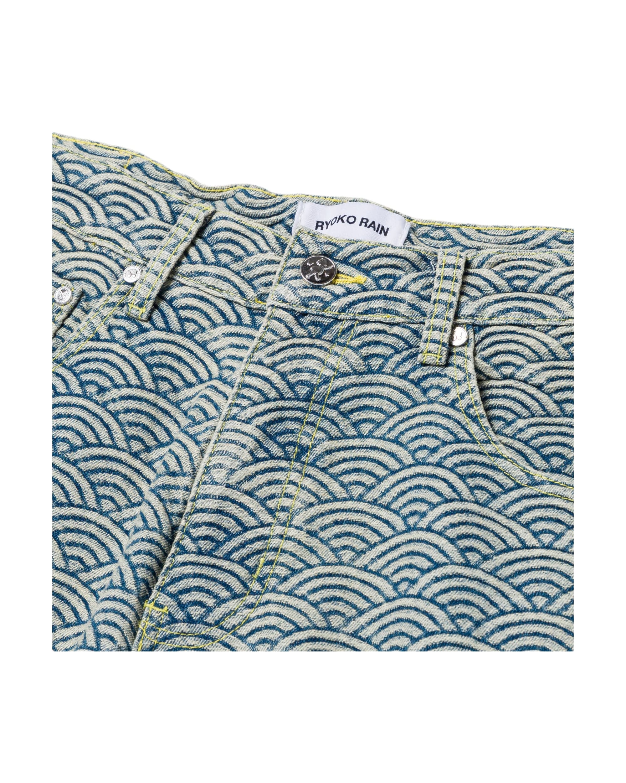 SEIGAIHA JACQUARD DENIM JEANS - Image 4