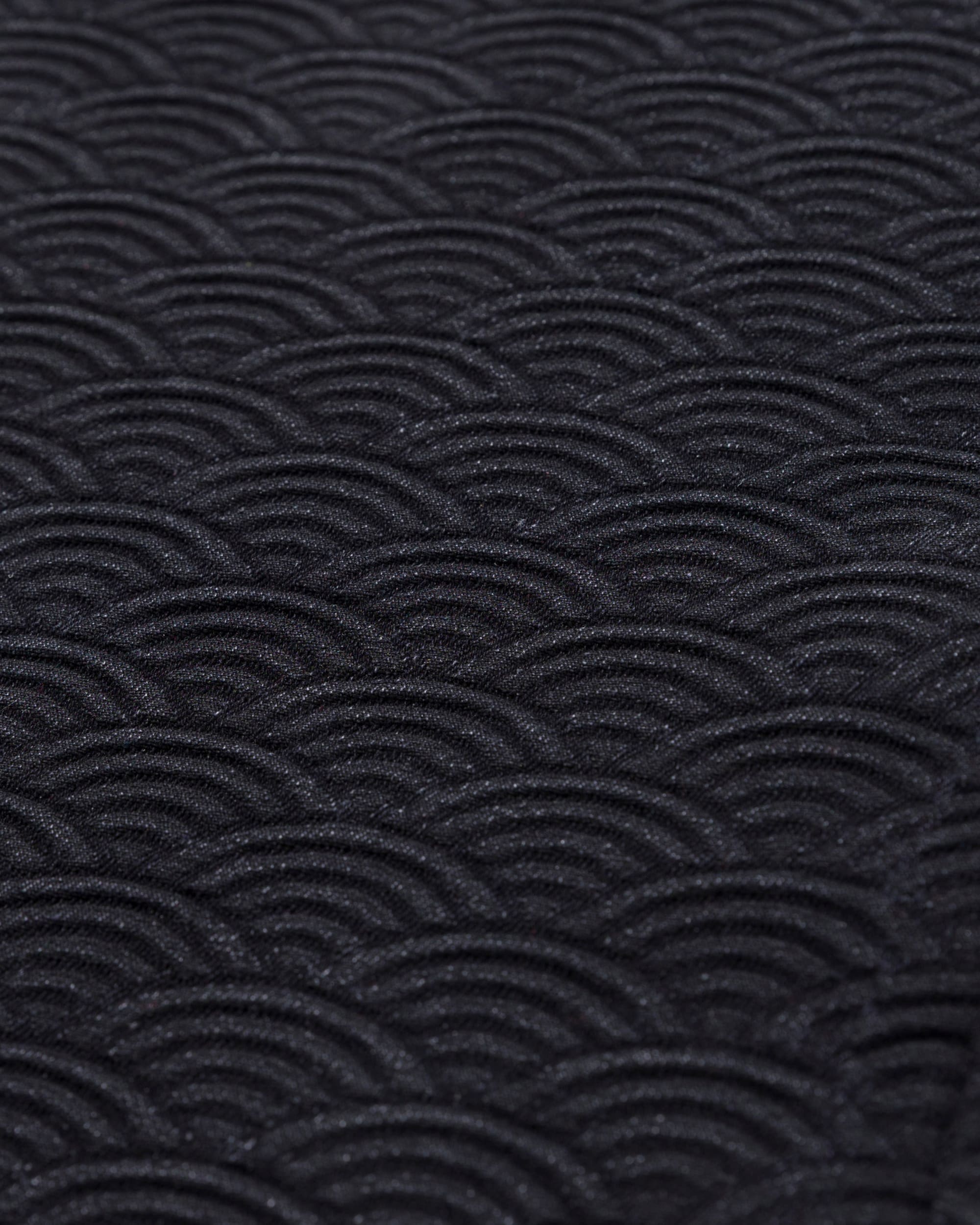 SEIGAIHA JACQUARD DENIM JEANS - BLACK - Image 3