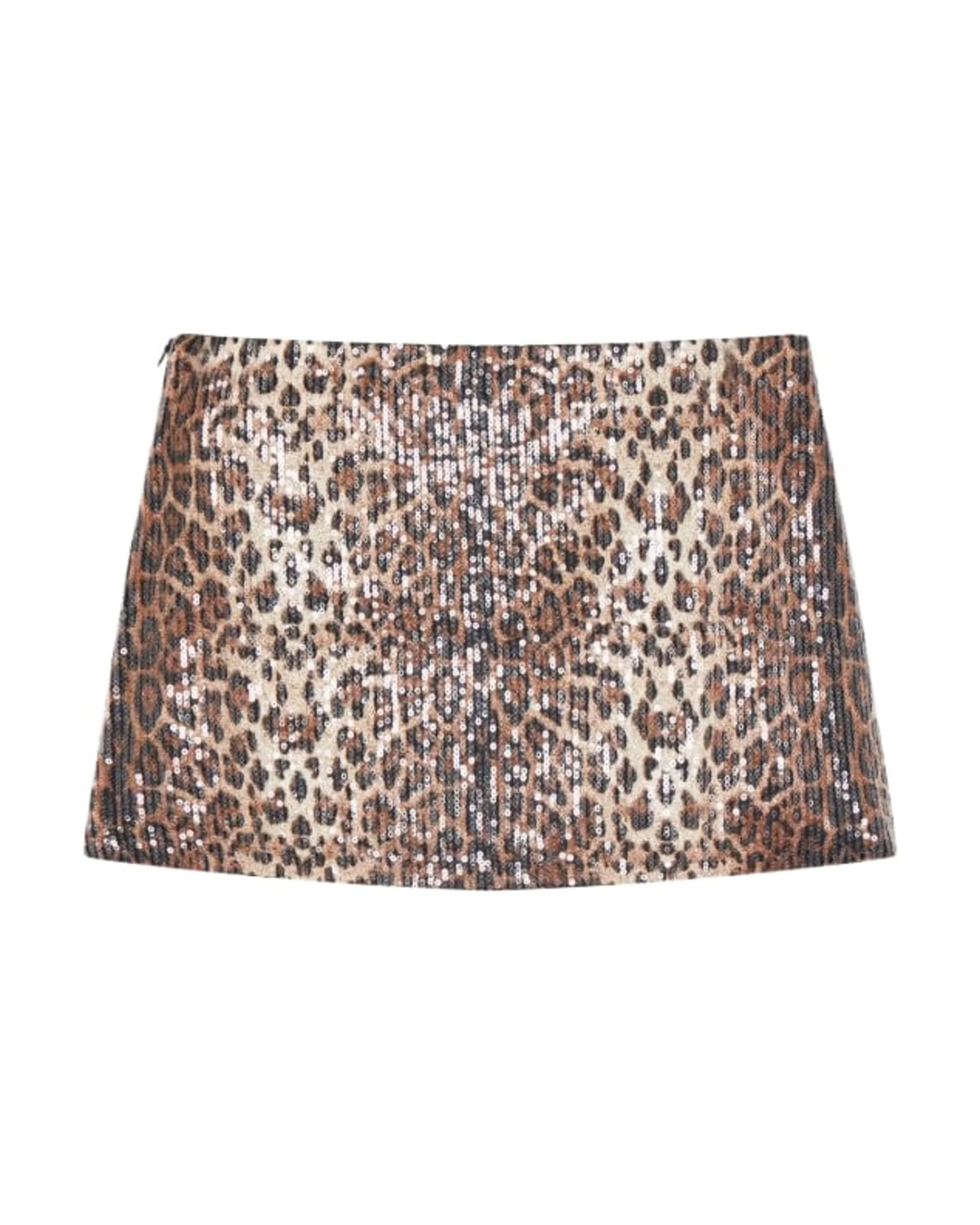 Sequin Leopard Print Skirt